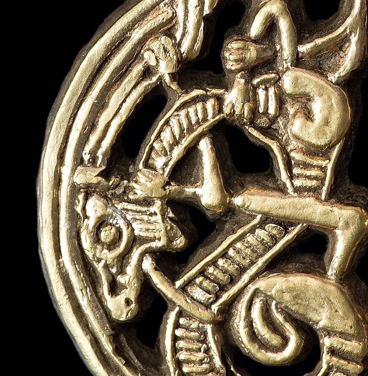 18th Century and Earlier Gilt Silver Viking Pendant, 9th-10th Century