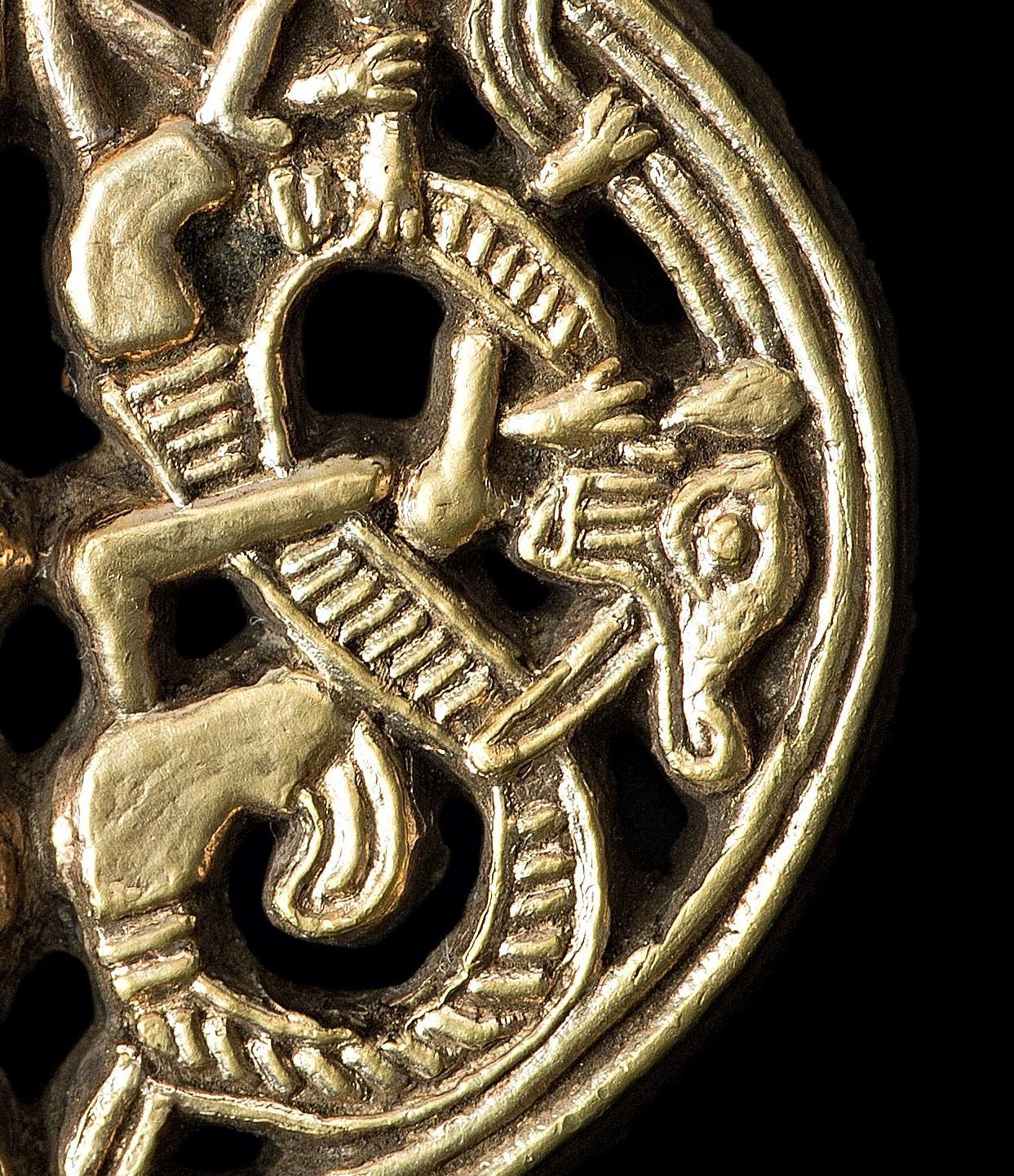 Gold Gilt Silver Viking Pendant, 9th-10th Century