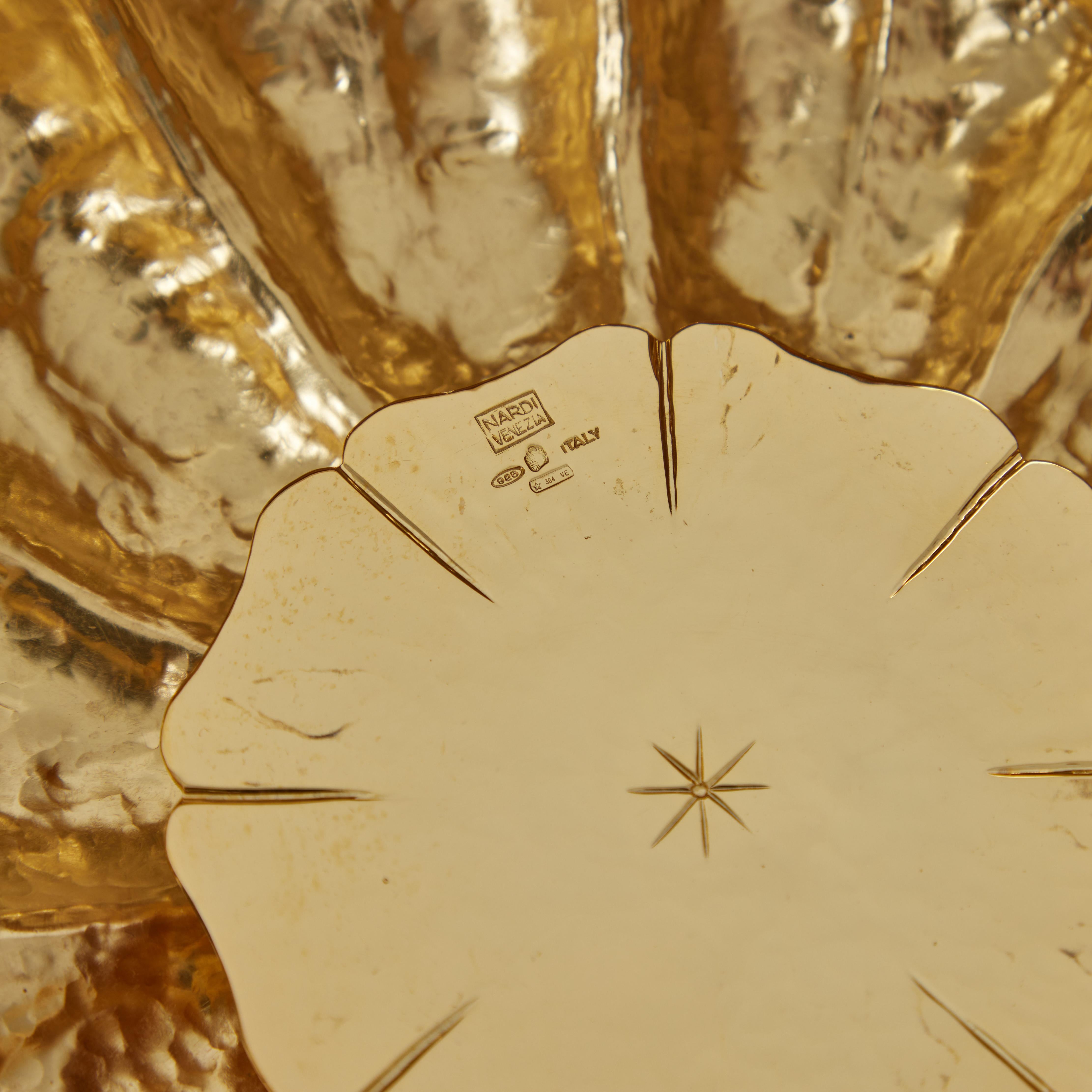 A Gilt Sterling Silver lidded Pumpkin Tureen Nardi Venezia, Italy In Good Condition For Sale In Palm Desert, CA