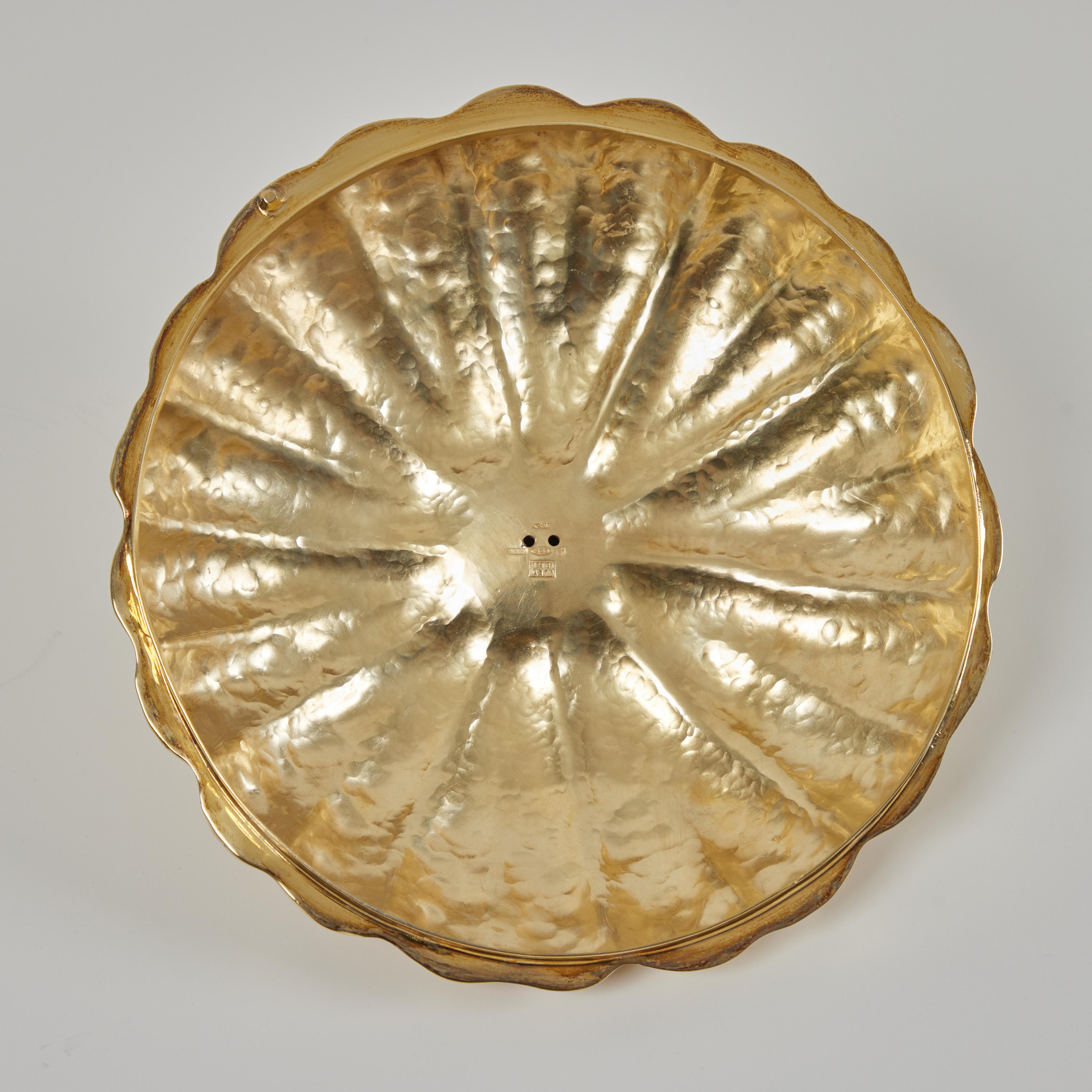 A Gilt Sterling Silver lidded Pumpkin Tureen Nardi Venezia, Italy For Sale 1