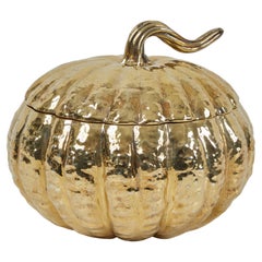 Vergoldete Pumpkin-Terrine mit Deckel aus Sterlingsilber Nardi Venezia, Italien
