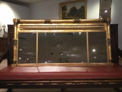 Giltwood Regency Period Triple Plate over Mantle Mirror