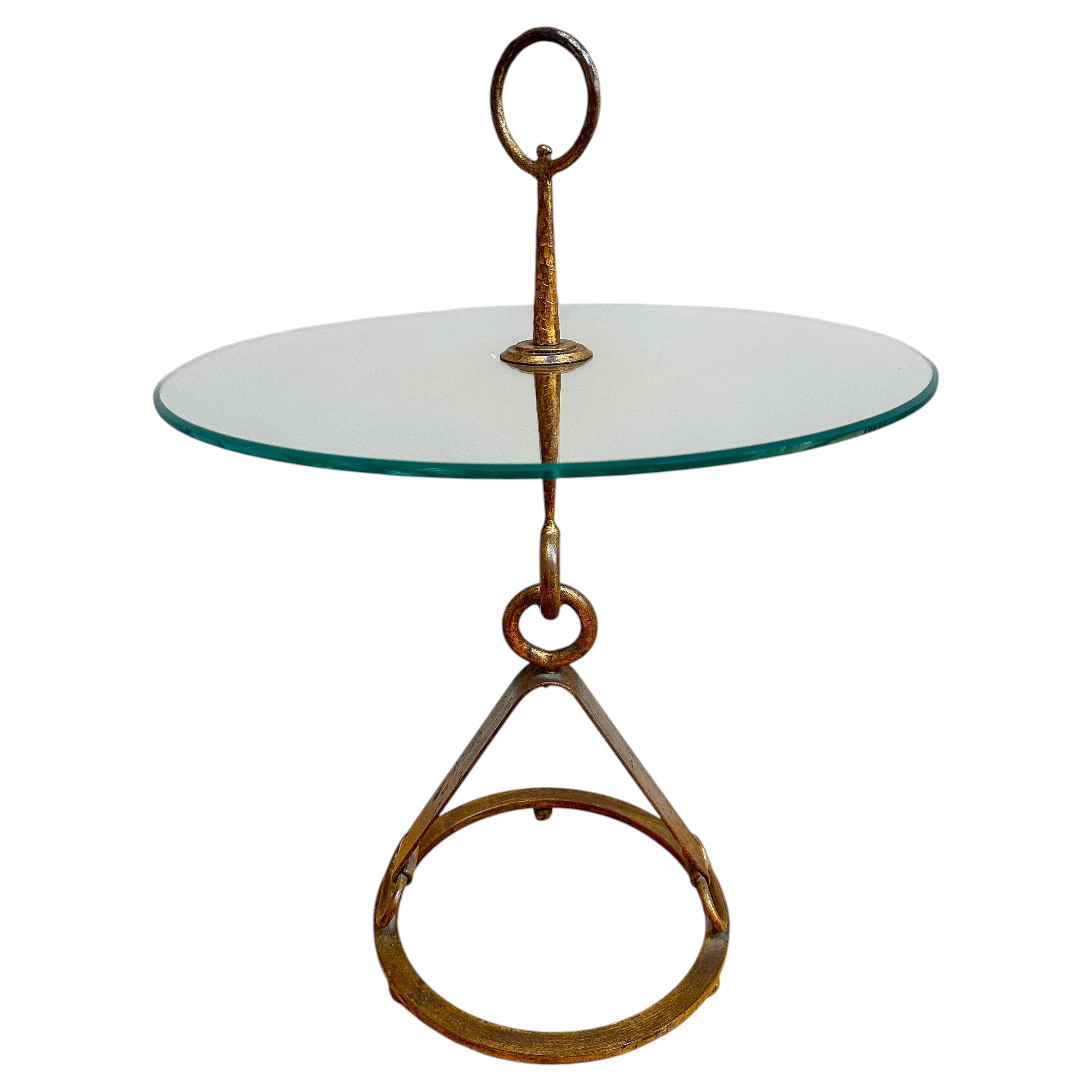 A Gilt Wrought Iron Circular Side Table By Giovanni Banci For Hermes