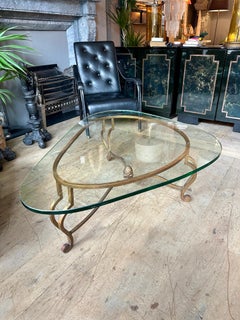 A Gilt Wrought Iron Coffee Table By Maison Ramsay