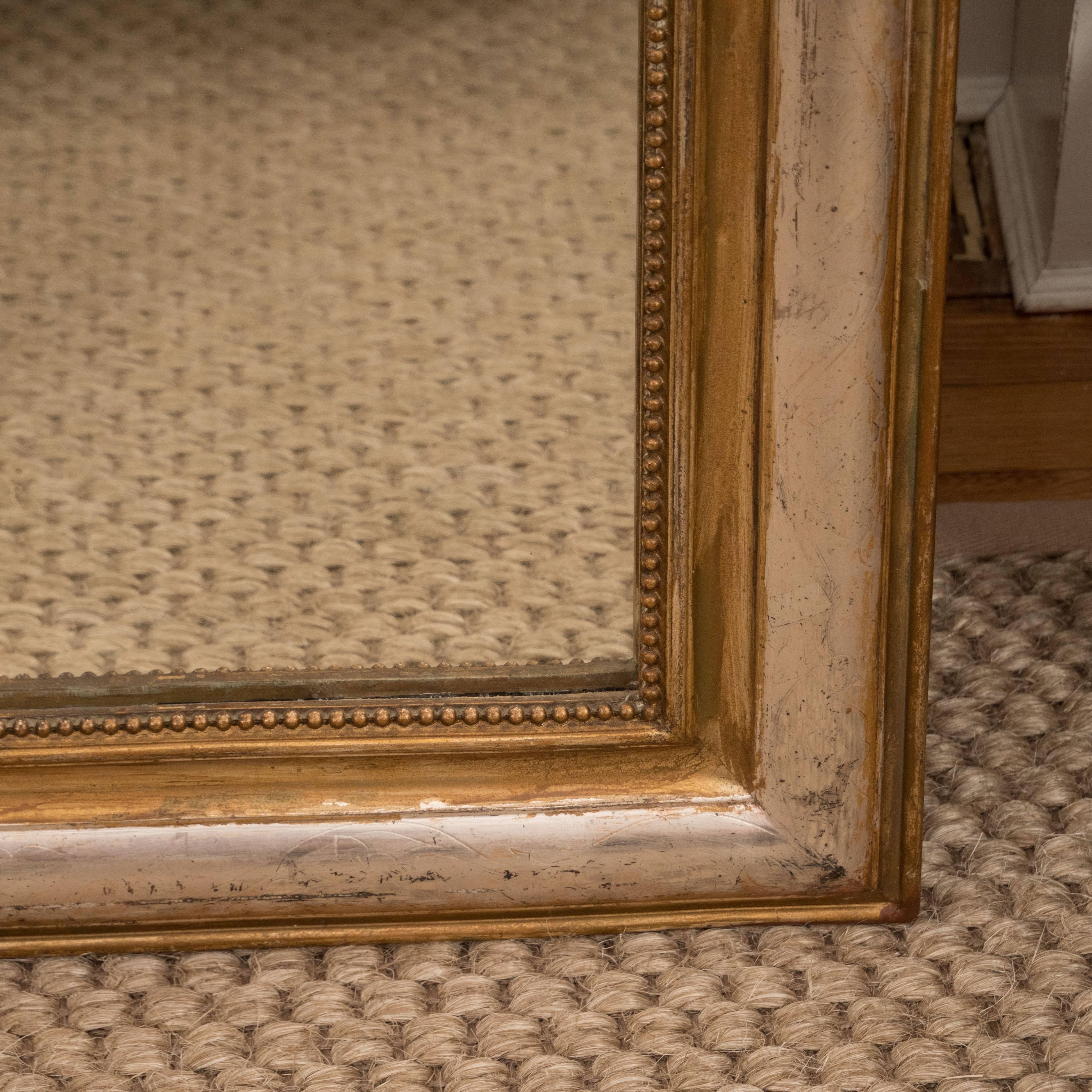 French Giltwood and Silvered Louis Philippe Mirror