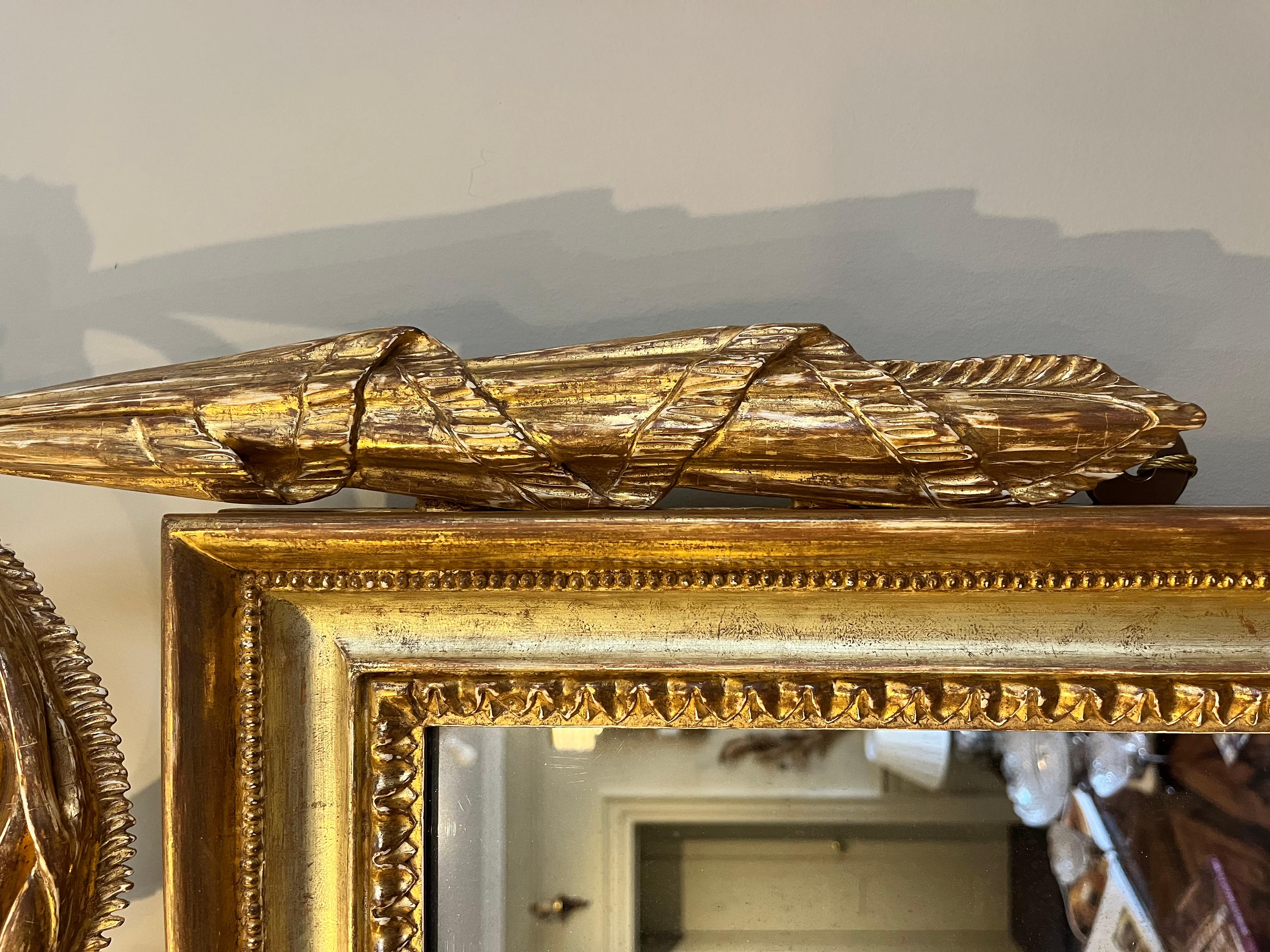 A Giltwood Hepplewhite Style Pier Mirror In Excellent Condition For Sale In Reepham, GB