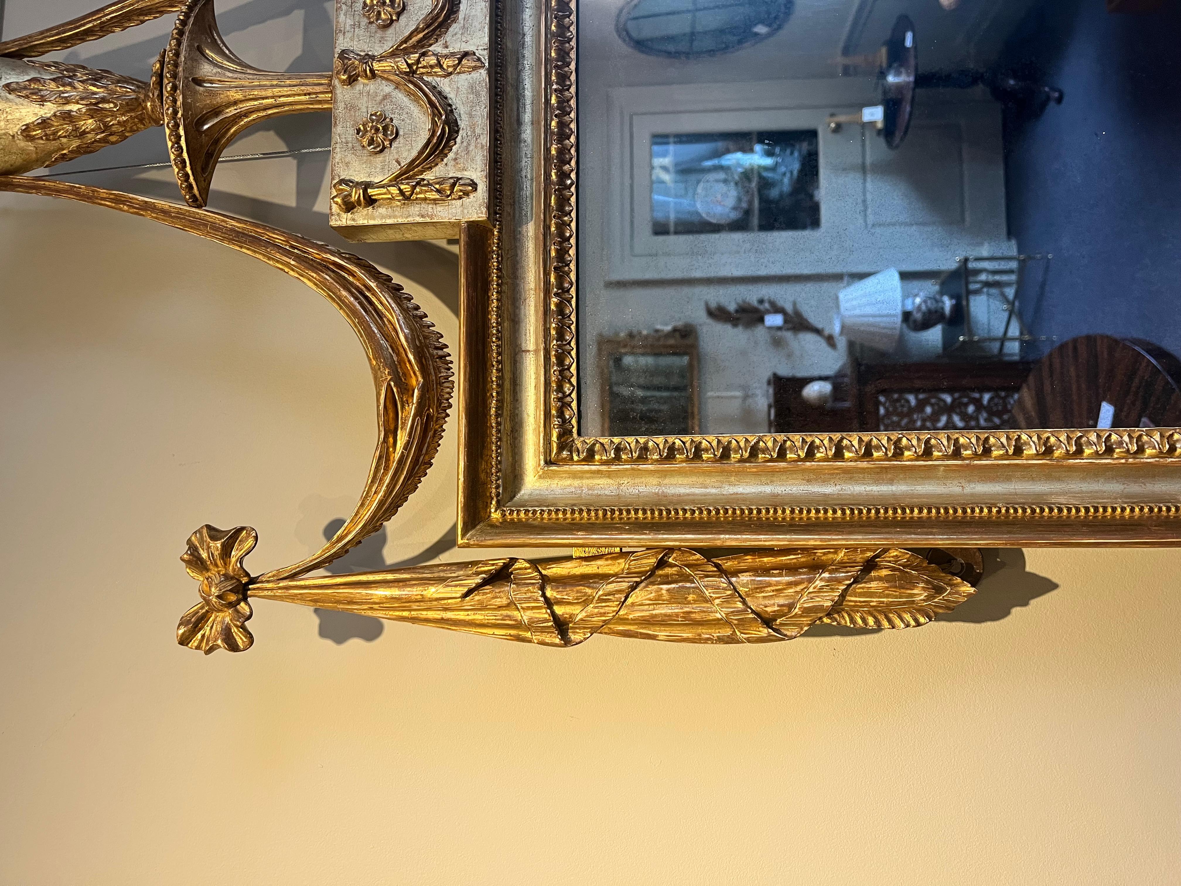 A Giltwood Hepplewhite Style Pier Mirror For Sale 1