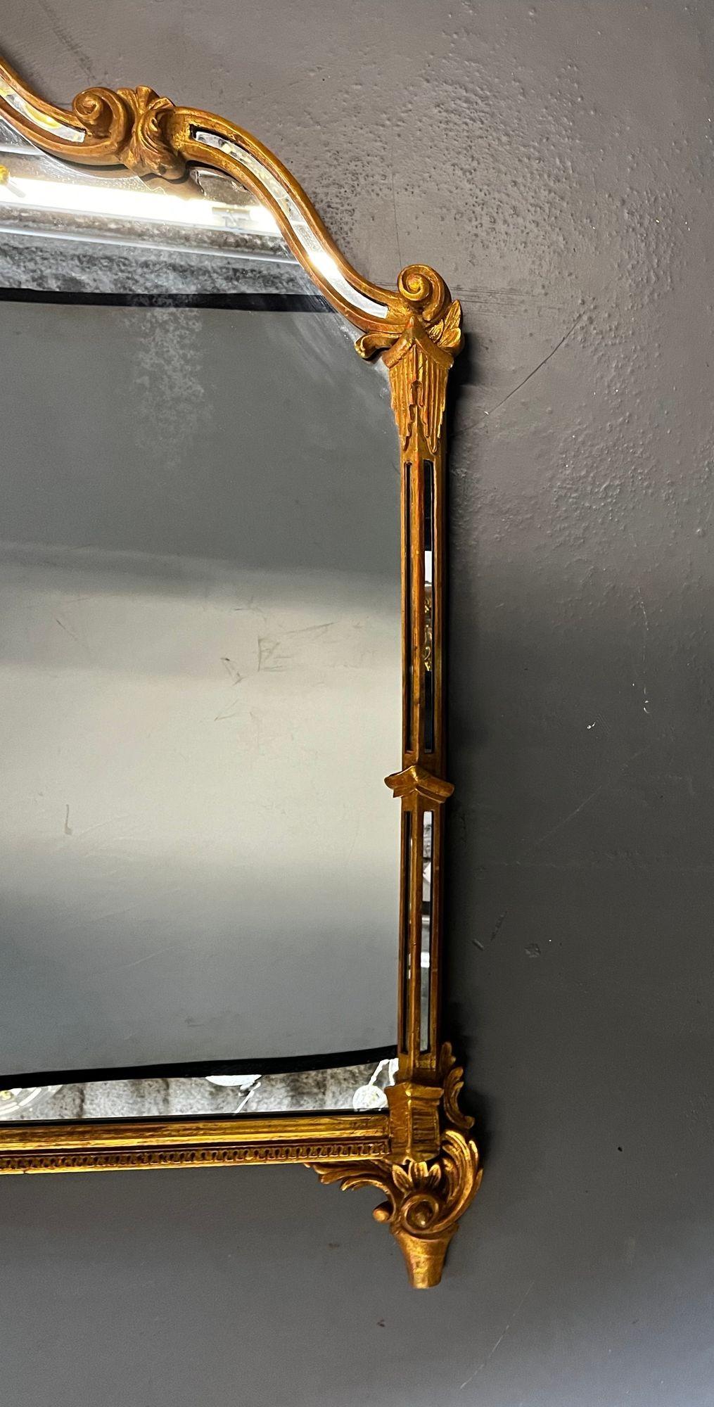 20th Century A Giltwood Over the Mantel, Console or Wall Mirror, Regency Style, Italian