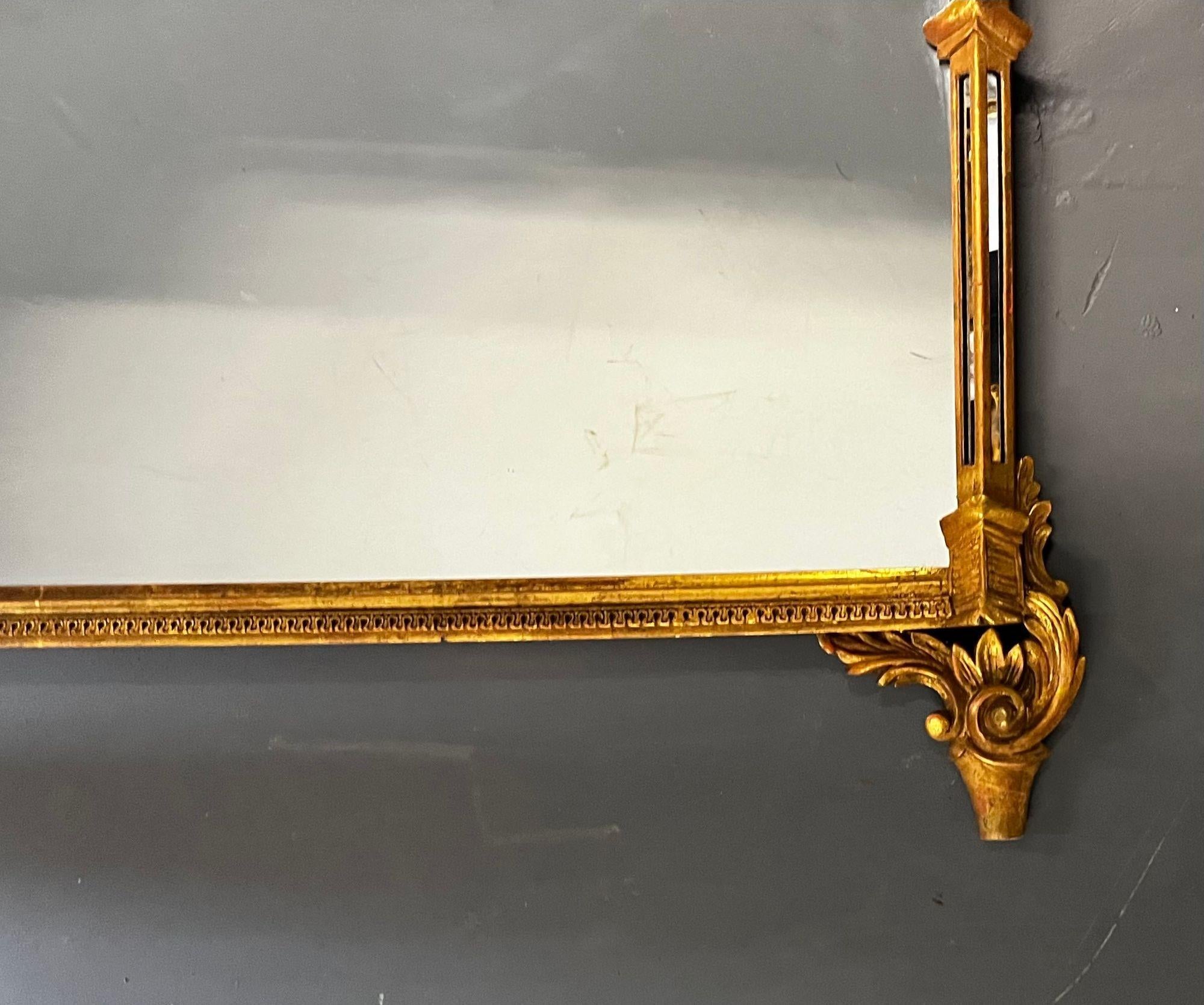 A Giltwood Over the Mantel, Console or Wall Mirror, Regency Style, Italian For Sale 1