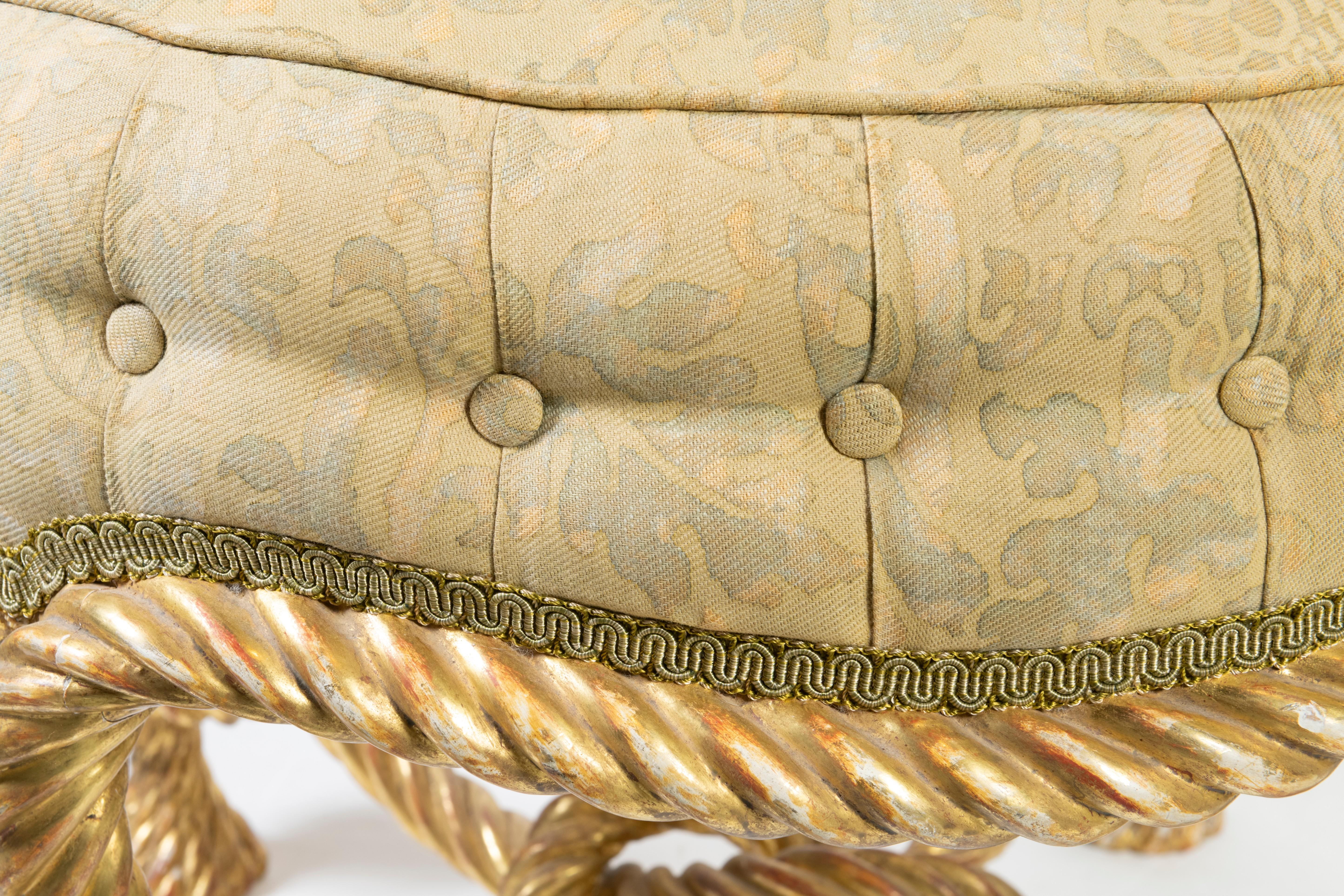 Français Tabouret en bois doré d'après A.M.E. Fournier, 19e siècle en vente