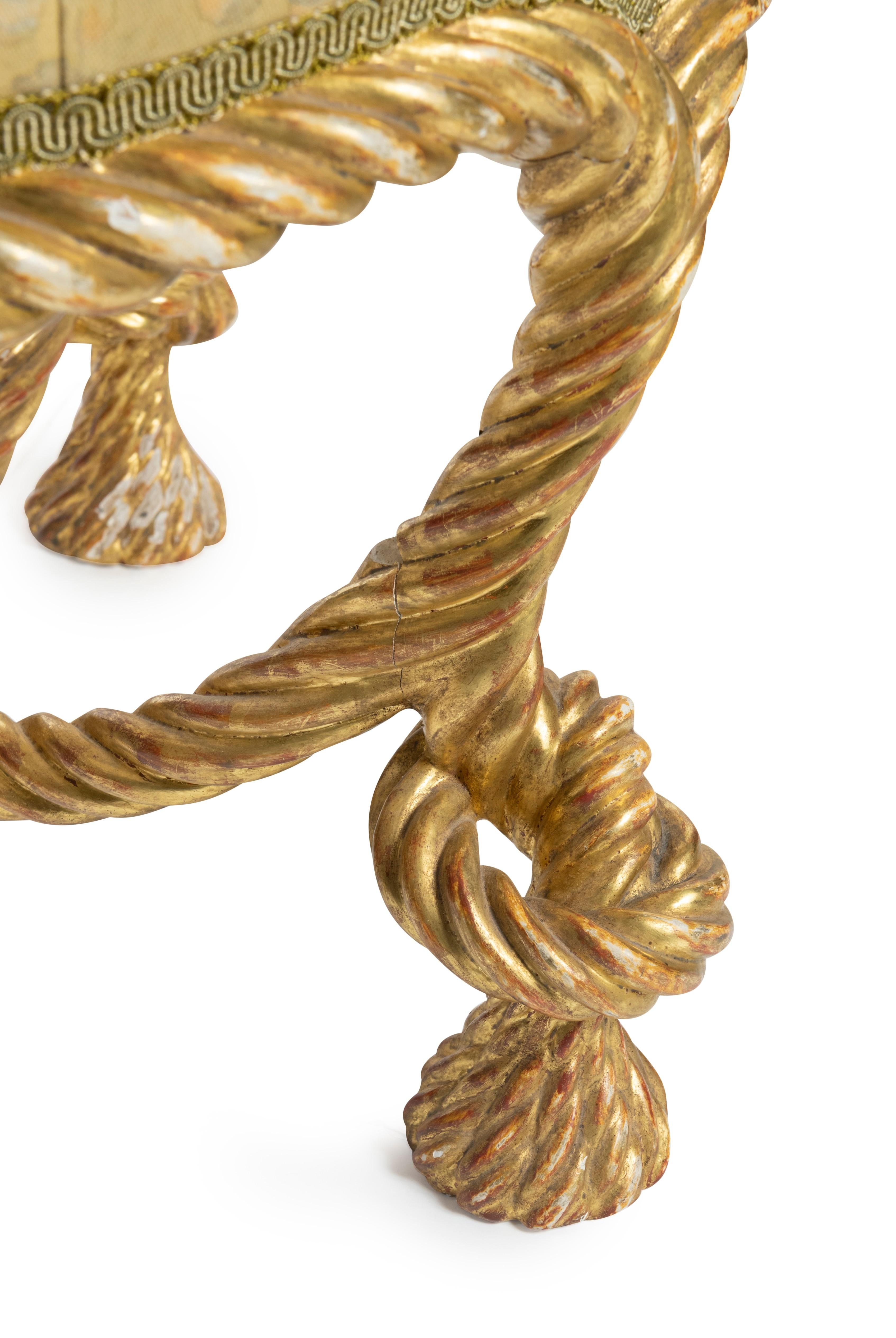 Tabouret en bois doré d'après A.M.E. Fournier, 19e siècle Bon état - En vente à ARMADALE, VIC