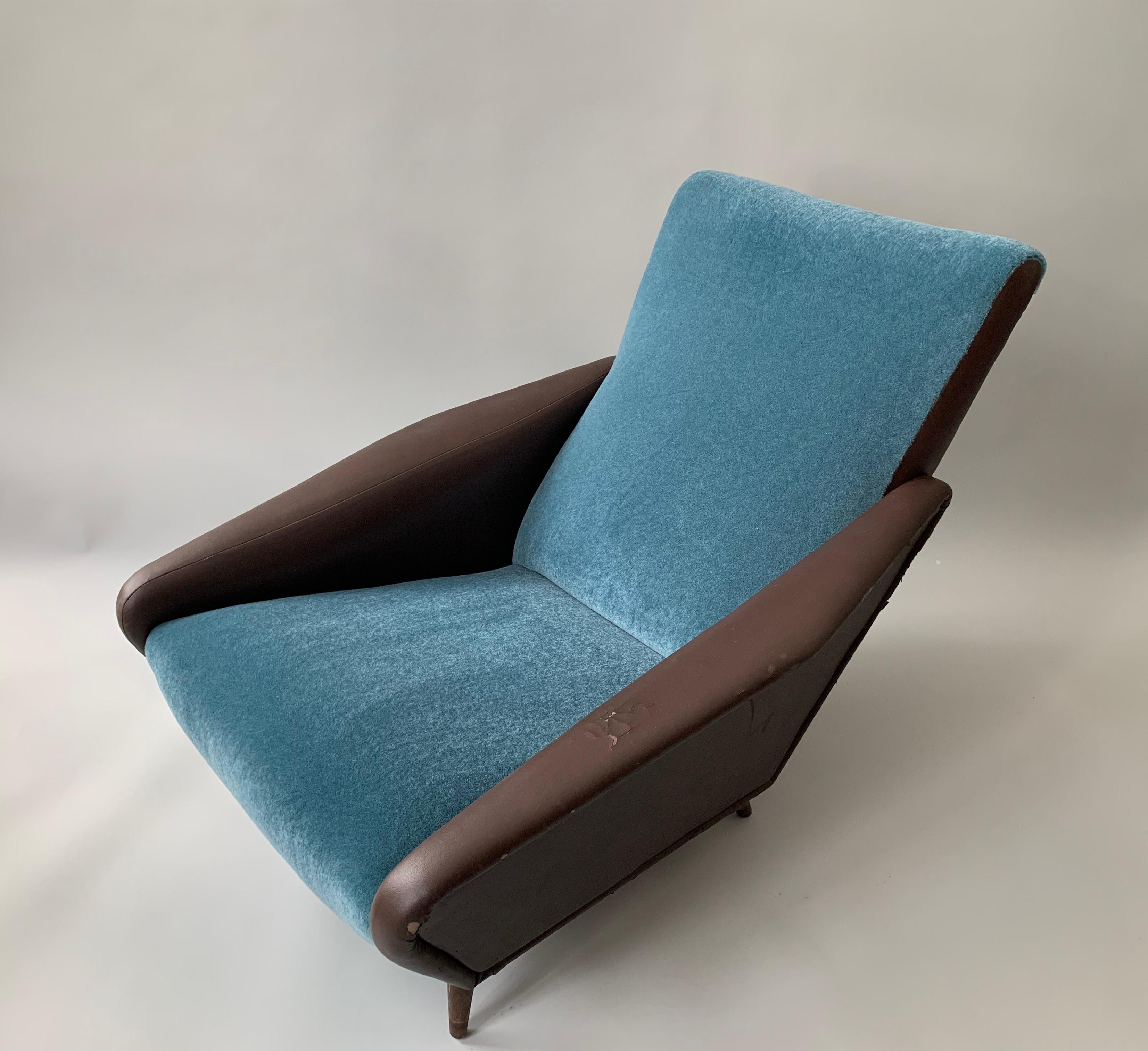 Mid-Century Modern Gio Ponti Distex Armchair, Original