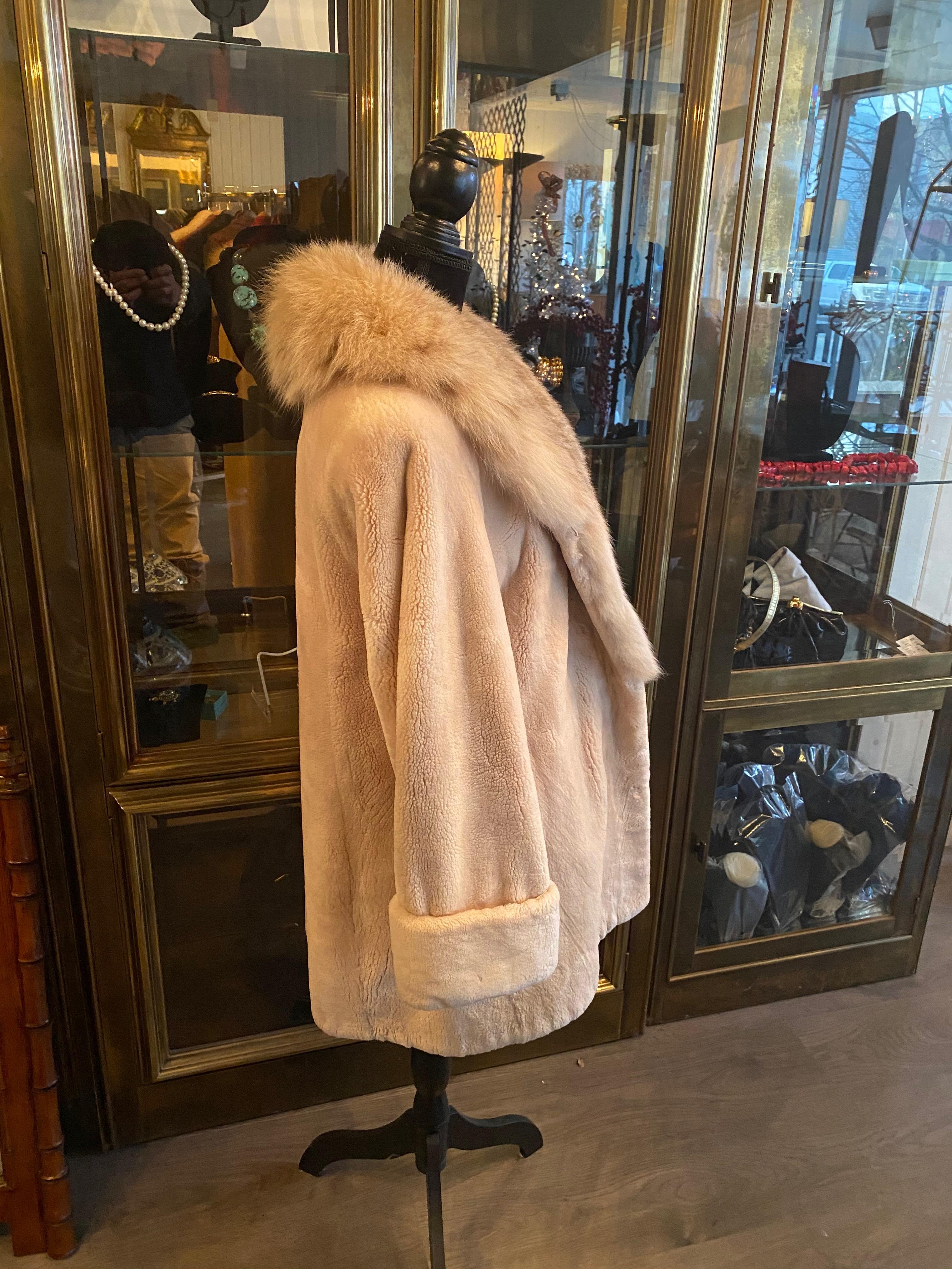 Women's or Men's A Giuliana Teso Cashmere And Fox Coat, 3/4 Length.  Very High Grade Cashmere. For Sale