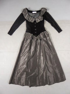 A Givenchy Couture Velvet and Taffeta Evening Dress - French Circa 1980
