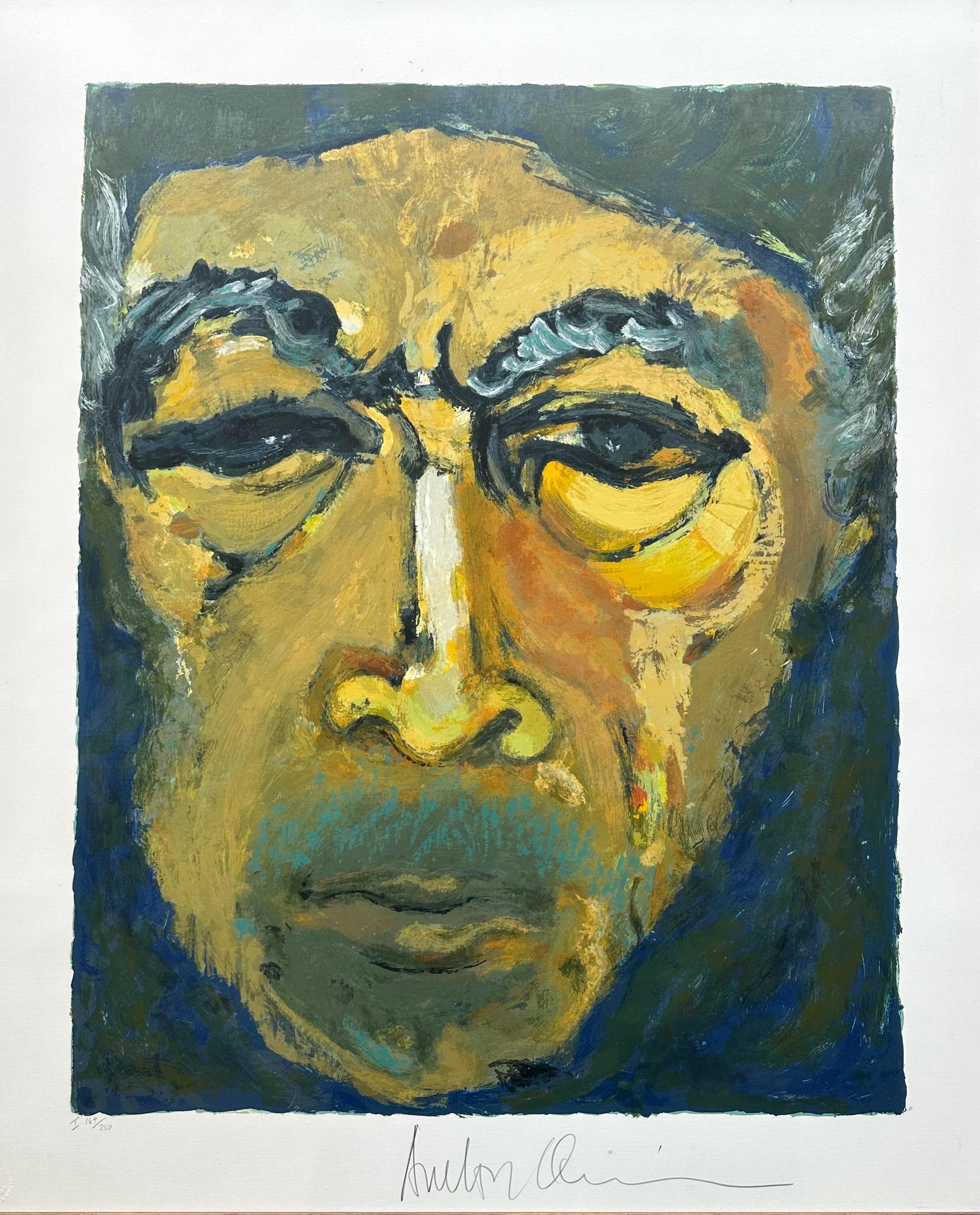 A Glance in a Mirror by Anthony Quinn Self Portrait Signed LE Serigraph on Paper For Sale