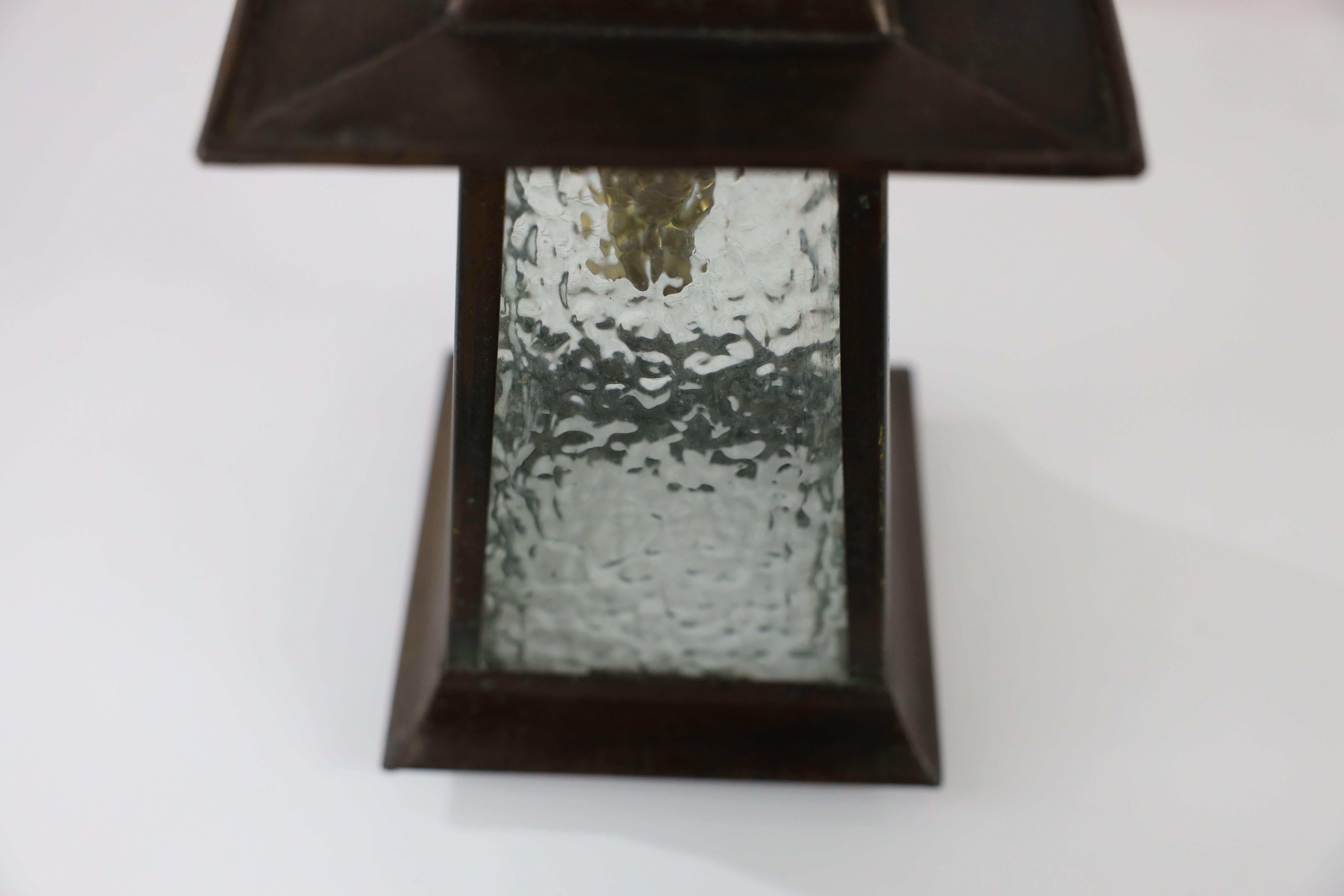 A Glasgow school anodized copper ceiling light with upside down heart cut-outs For Sale 3