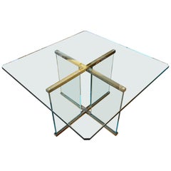 Glass and Brass Coffee Table by Peter Ghyczy