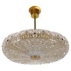 A Glass and Brass Pendant by Carl Fagerlund for Orrefors