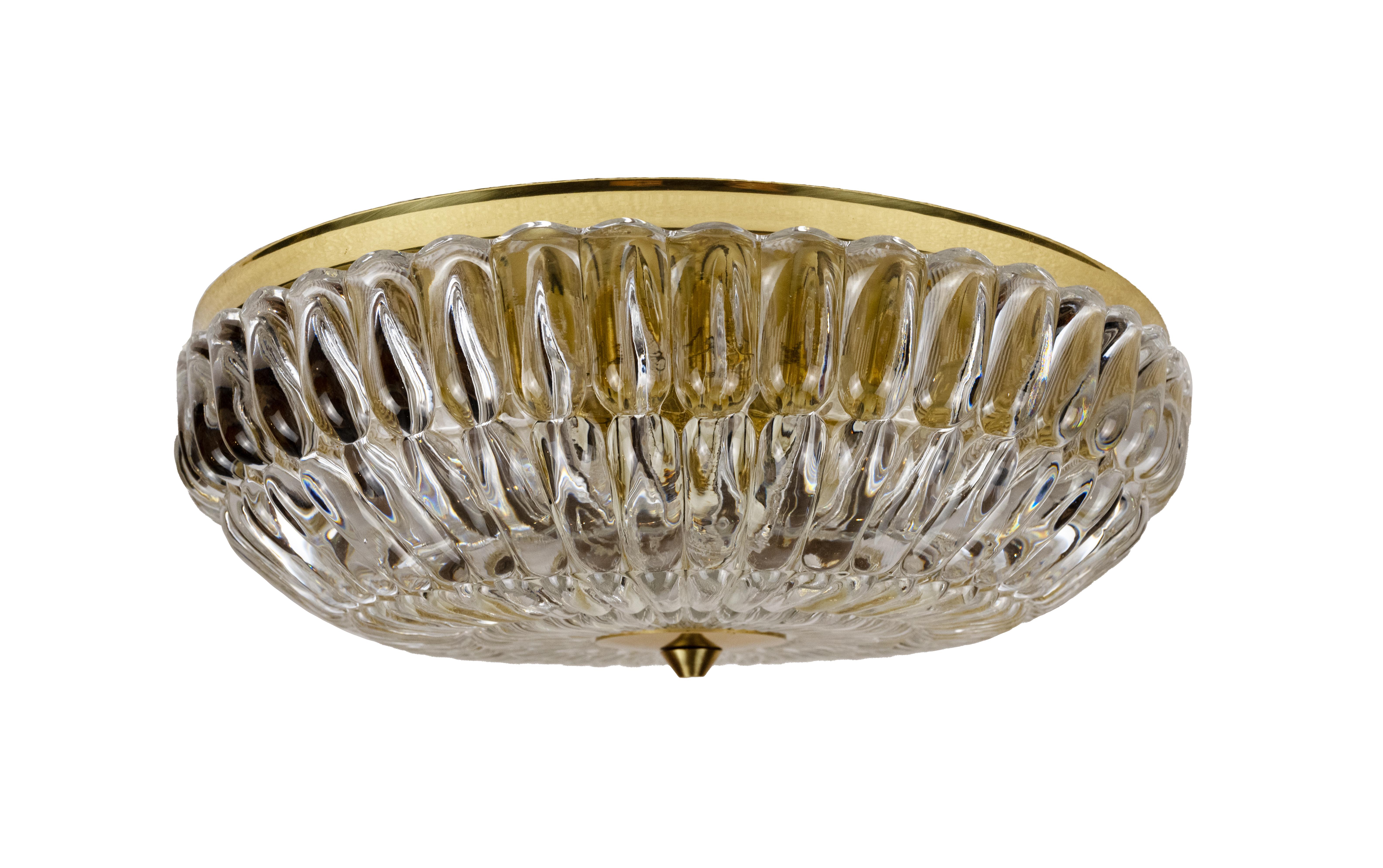 Swedish A Glass Flush Mount by Carl Fagerlund for Orrefors For Sale