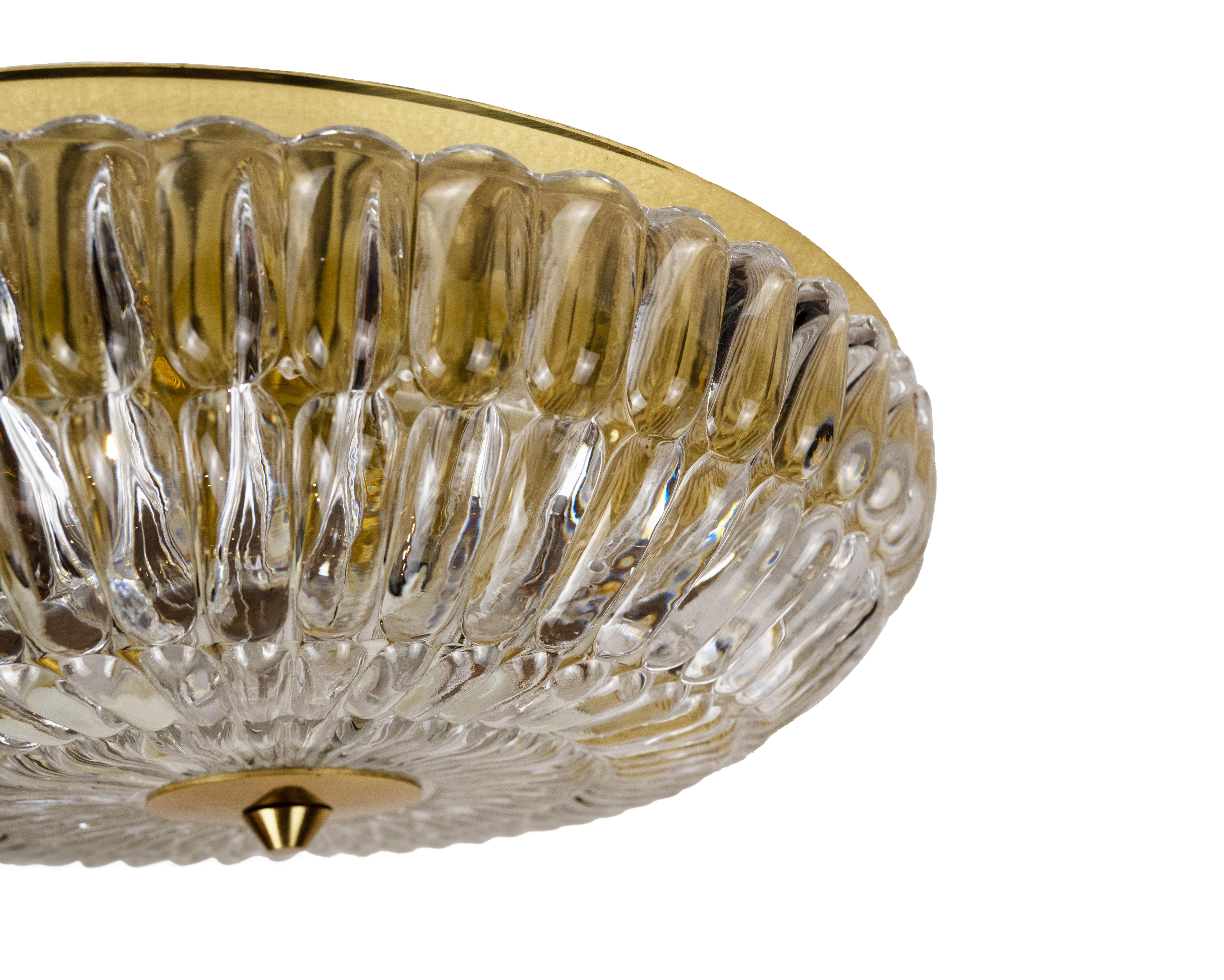 A Glass Flush Mount by Carl Fagerlund for Orrefors In Good Condition For Sale In New York, NY