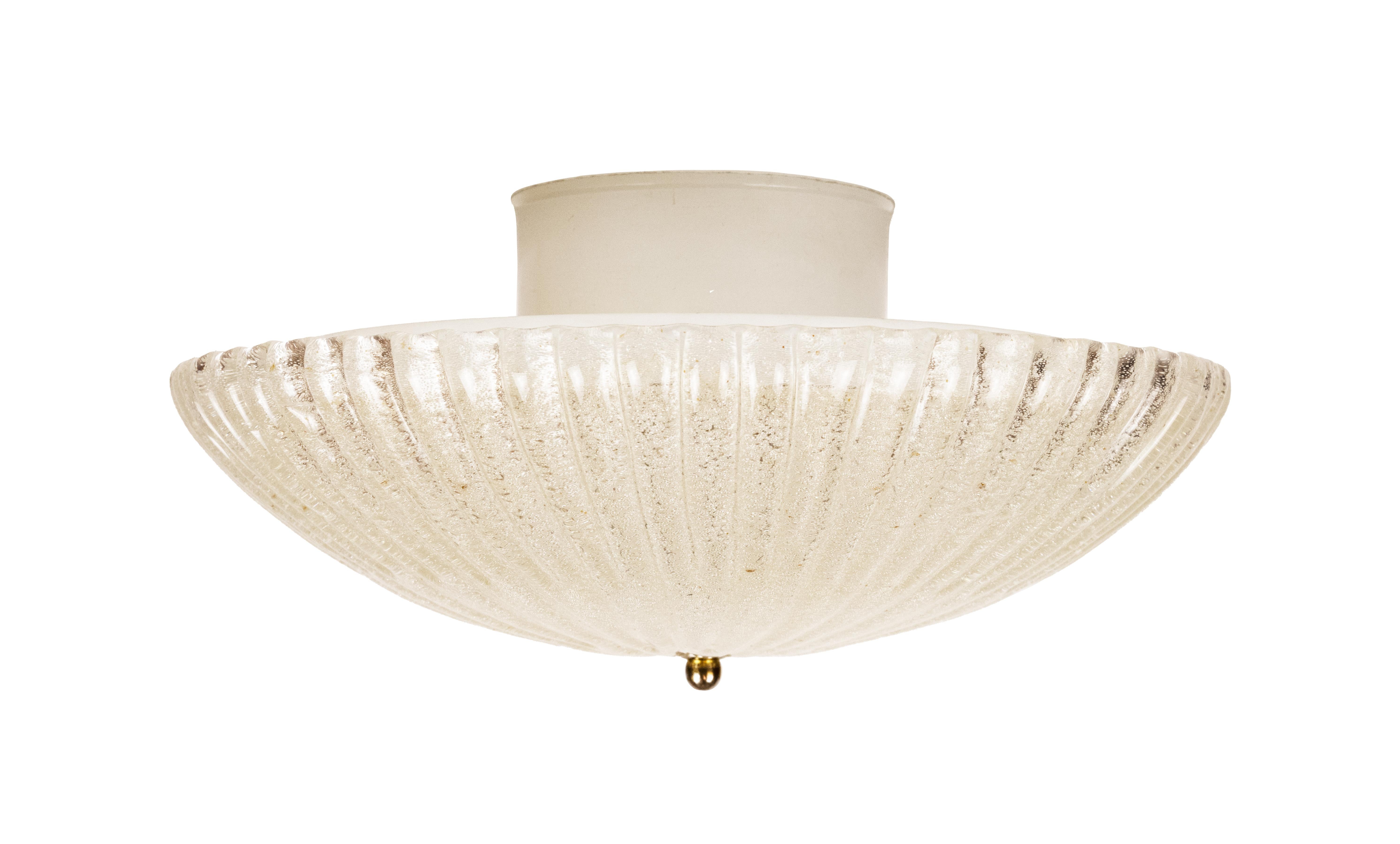 Suédois A Glass Flush Mount by Orrefors en vente