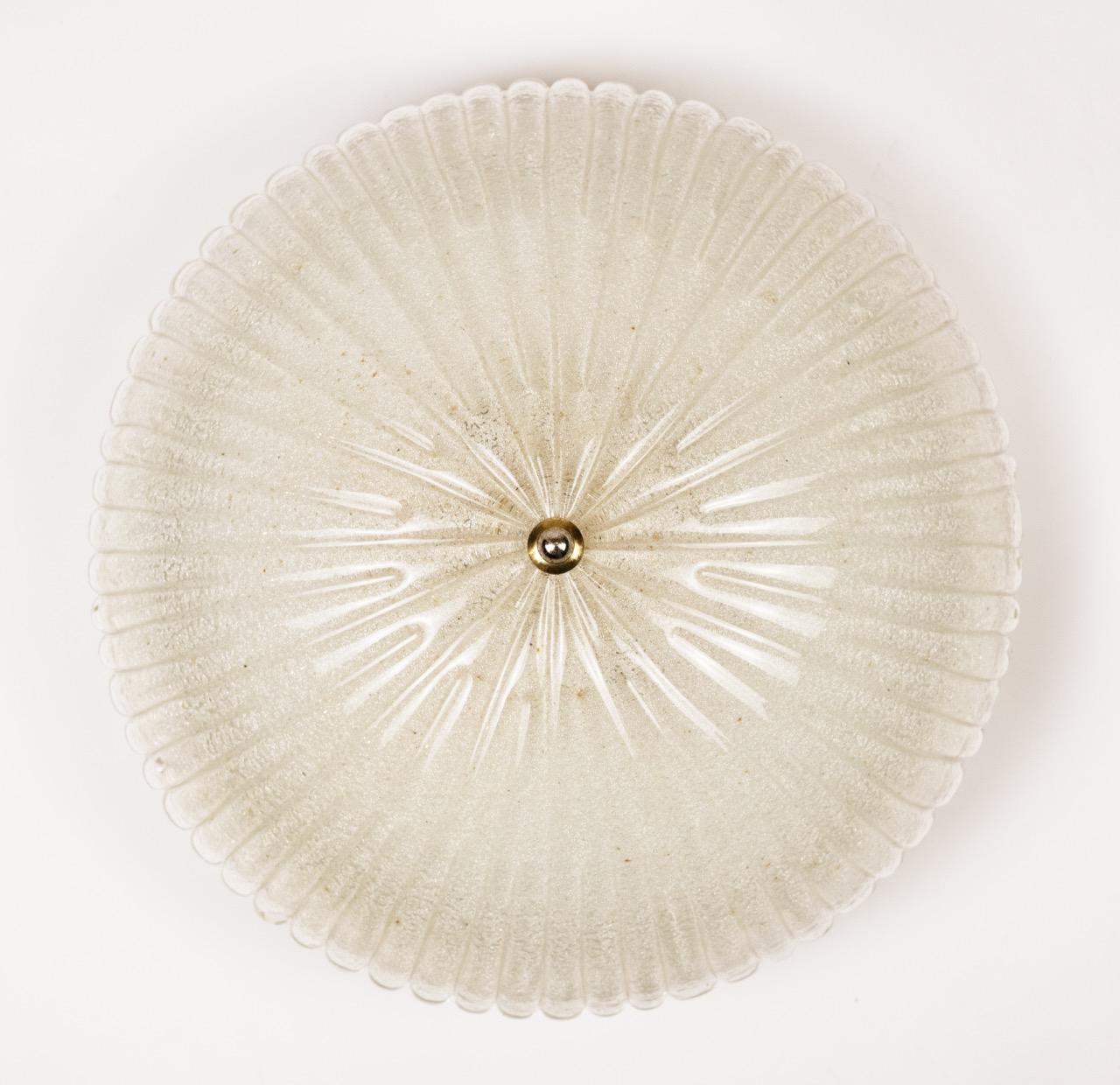 Laiton A Glass Flush Mount by Orrefors en vente