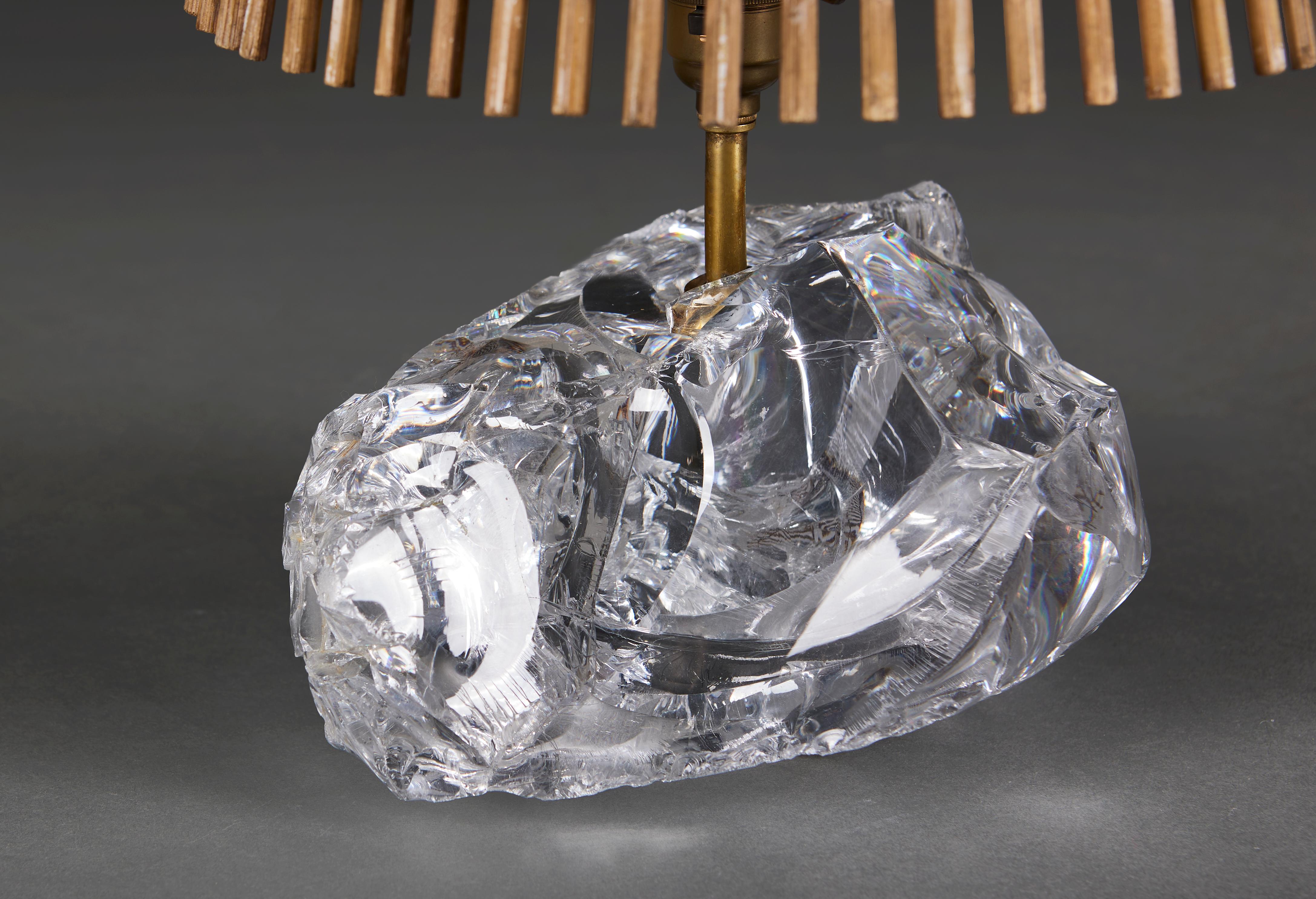 A Glass Shard Lamp in the Manner of Jean Michel Frank In Good Condition In London, GB