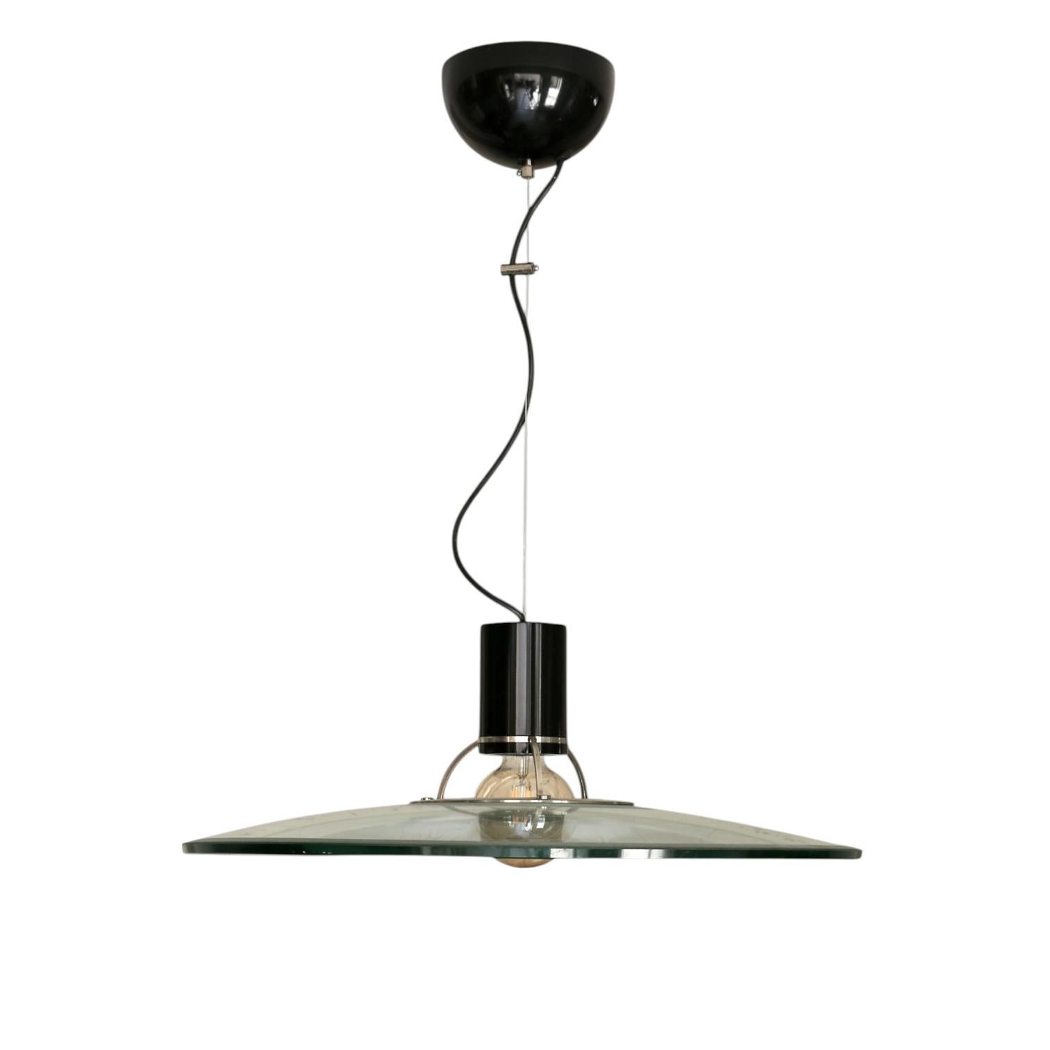 A glass suspension, Italy 70s. In Good Condition For Sale In VILLERS-SUR-MER, FR
