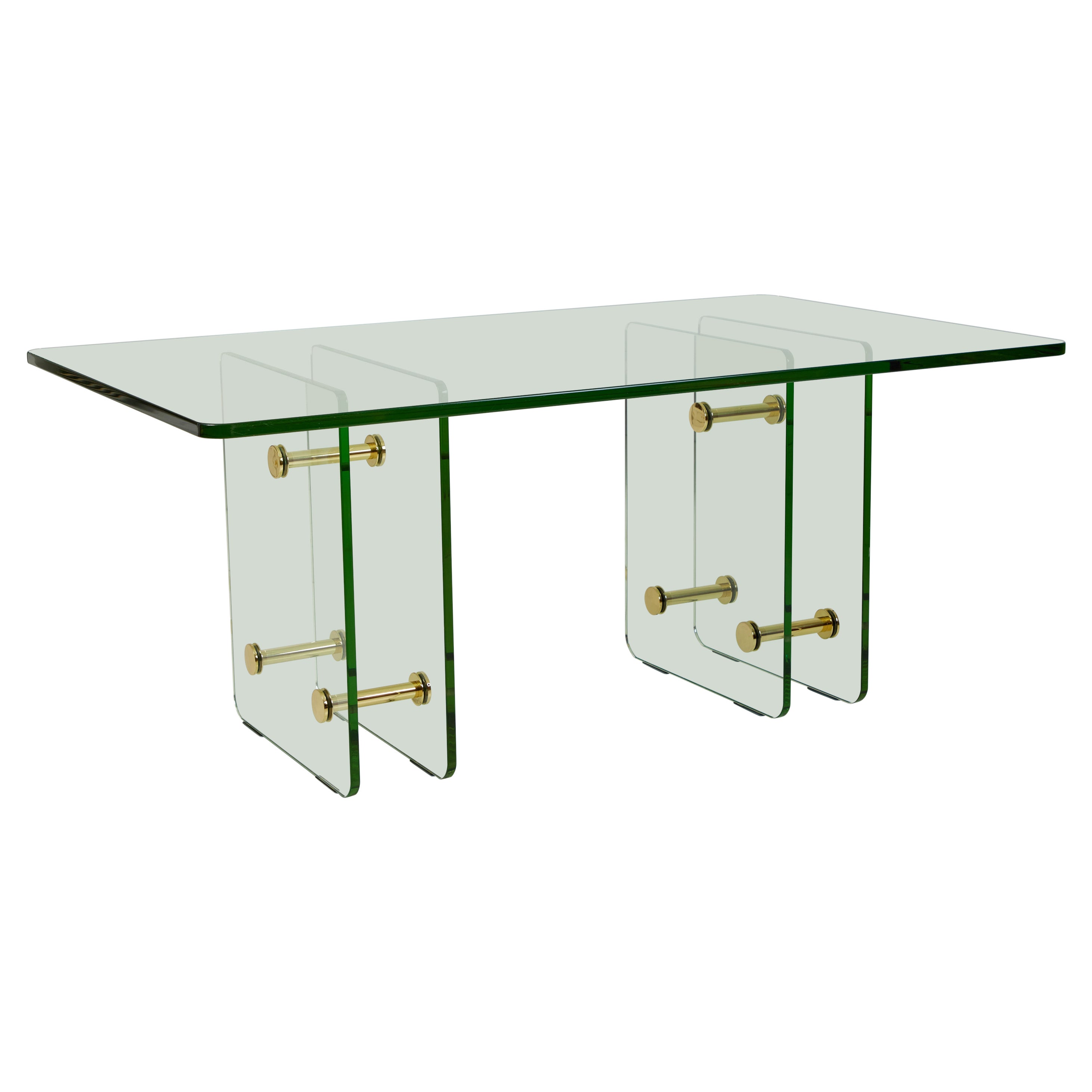 Una mesa de cristal, placa de cristal de Pittsburgh, años 30