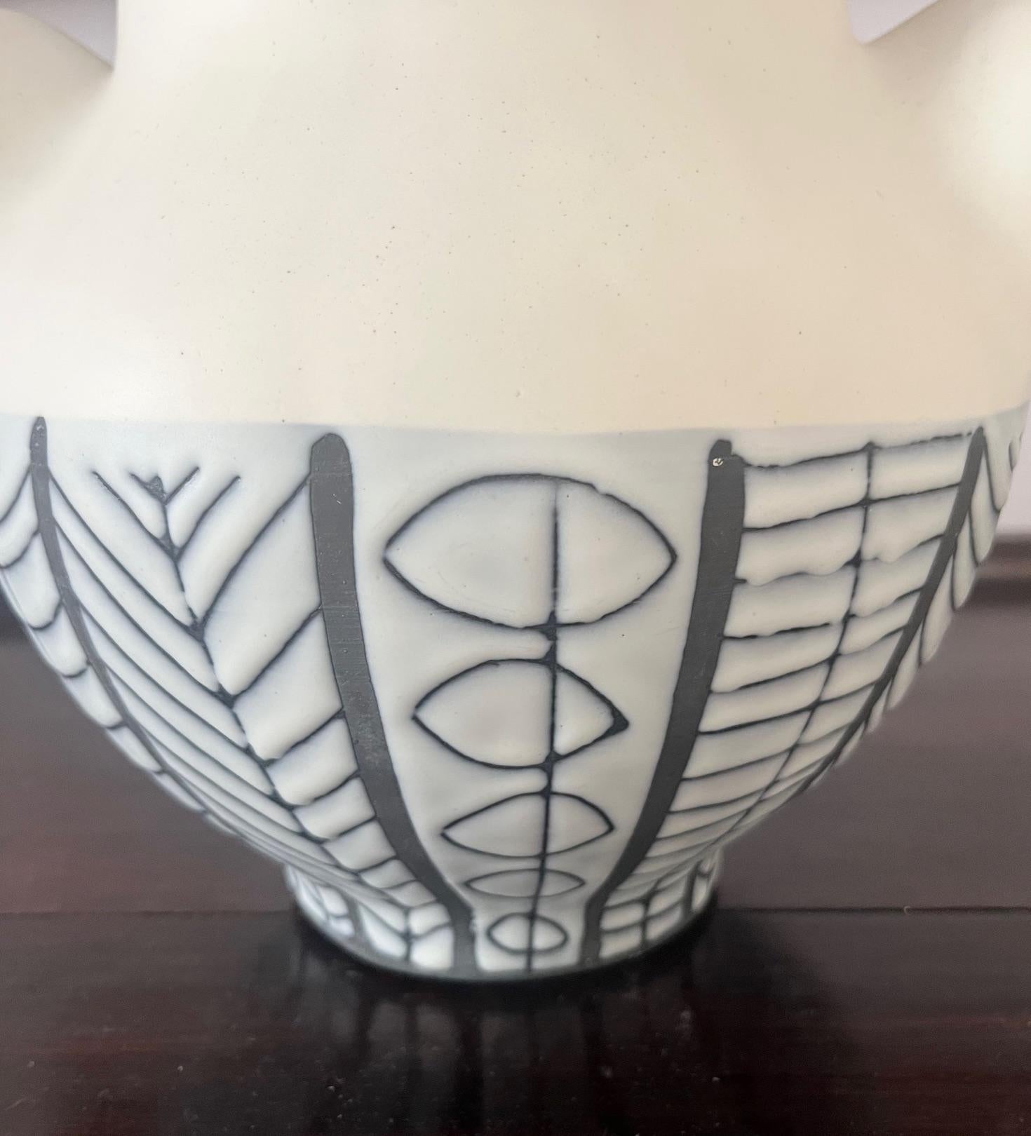 A glazed ceramic vase 