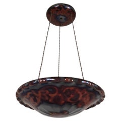 A Glazed Earthenware Dish Pendant by Edgar Böckman for Höganäs