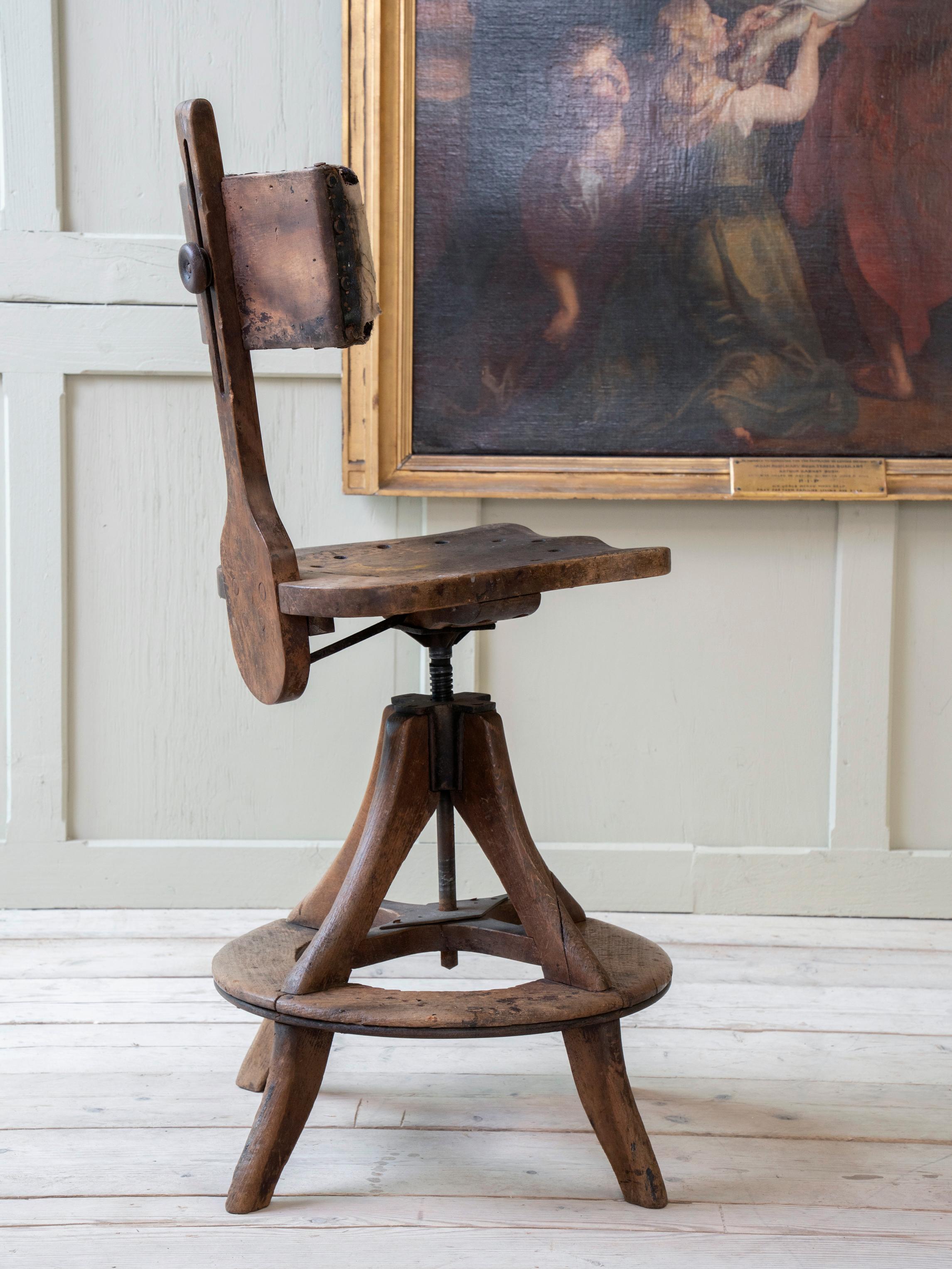 English Glenister of High Wycombe Draughtsman's Task Chair