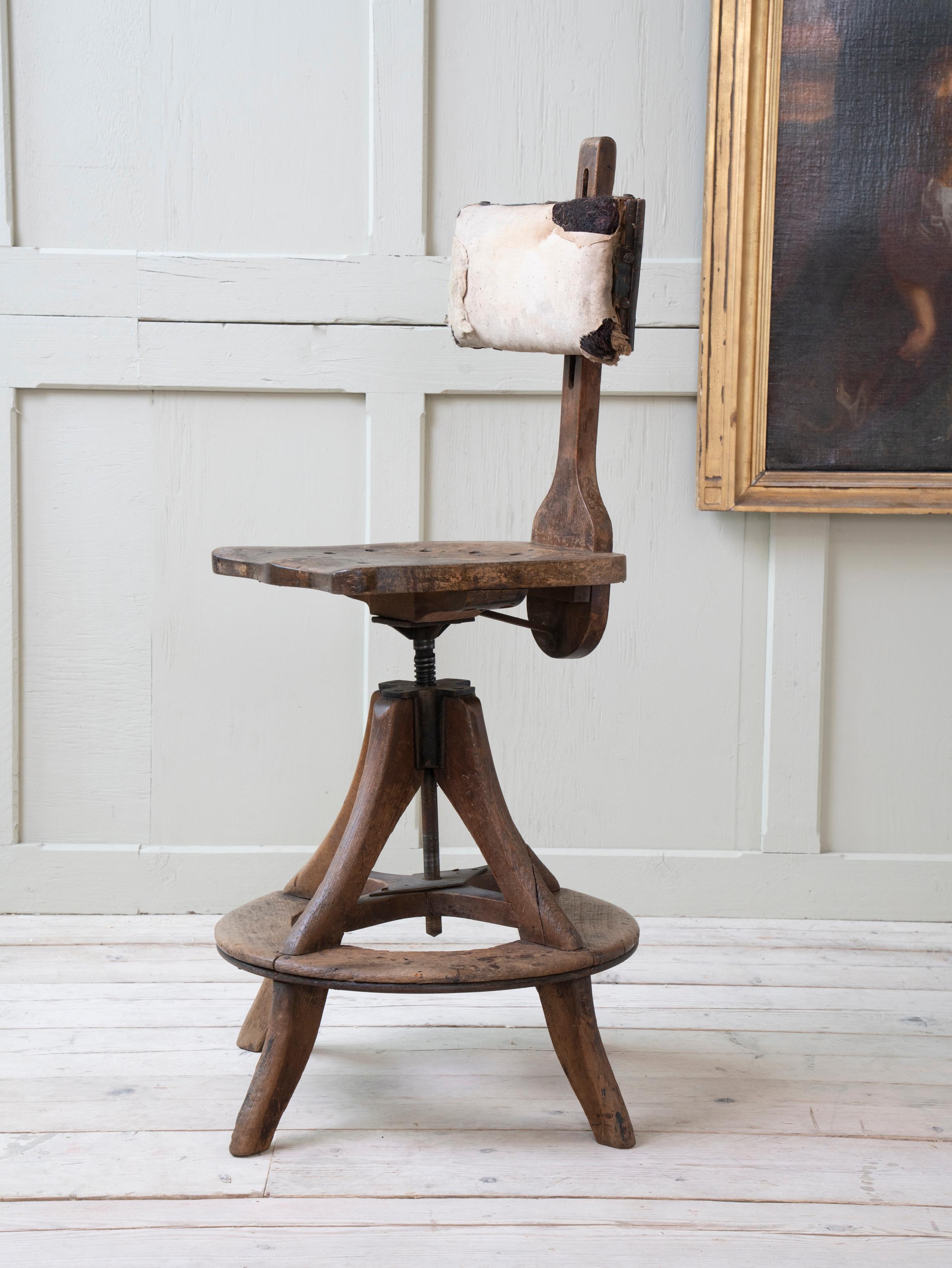 Mahogany Glenister of High Wycombe Draughtsman's Task Chair