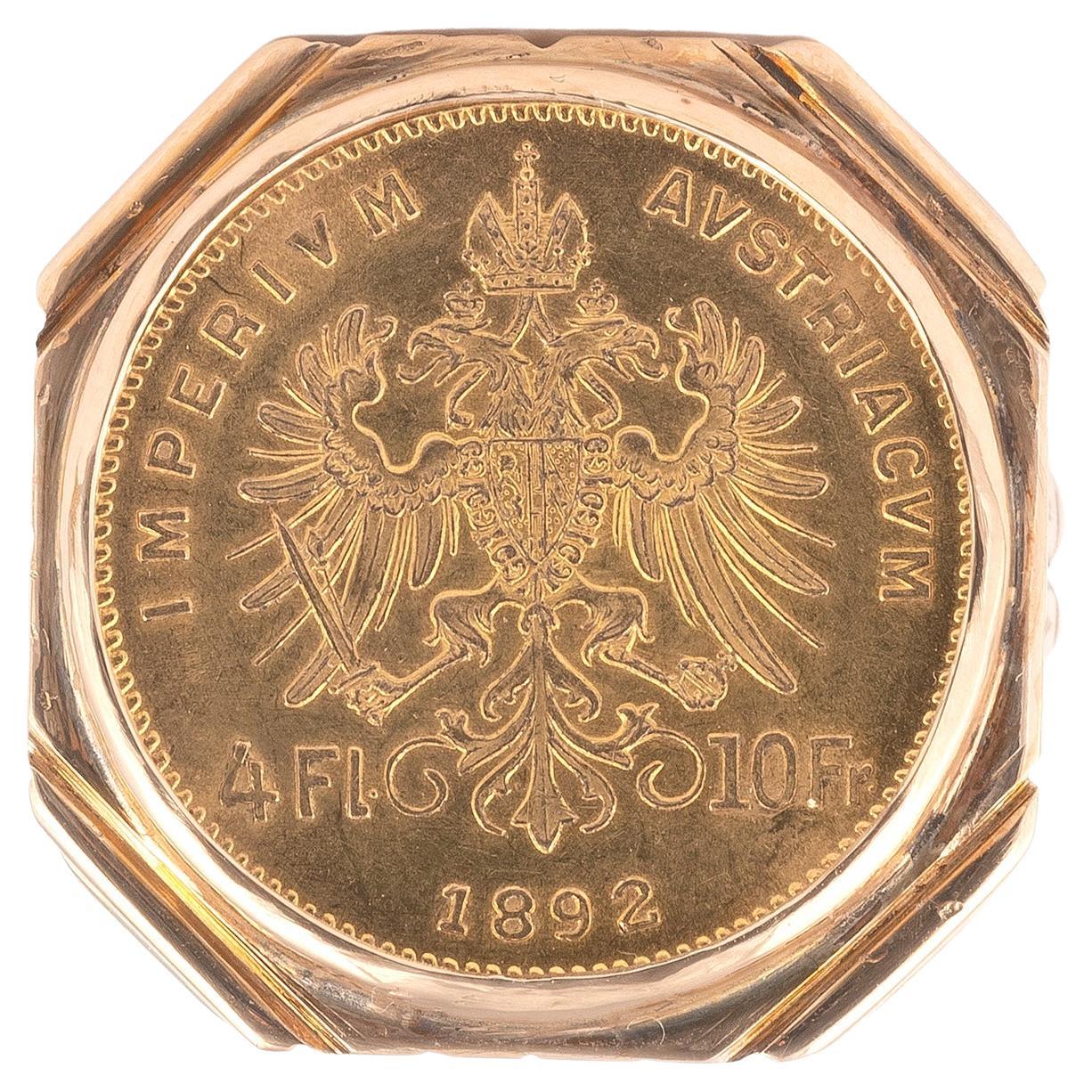 Napoleon III A Gold And Austrian Coin Ring