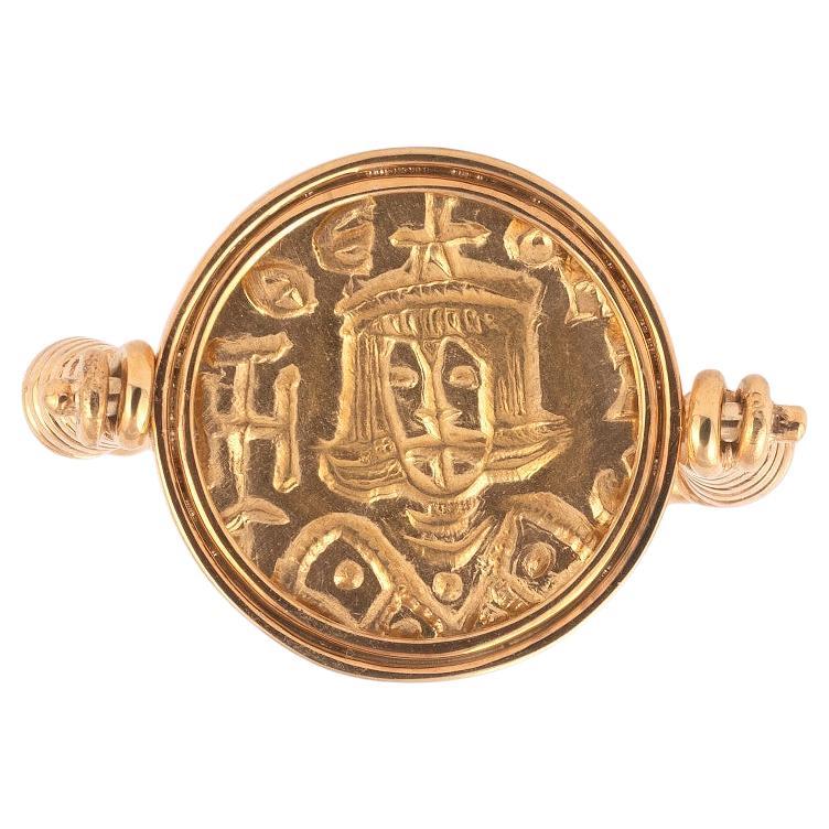 A Gold And Byzantine Theophilus II 829-842 AC Gold Coin Ring For Sale