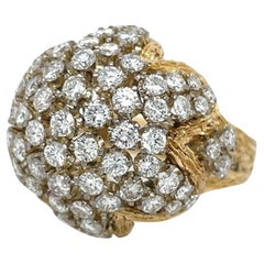 Vintage A Gold and Diamond Bombe' Ring