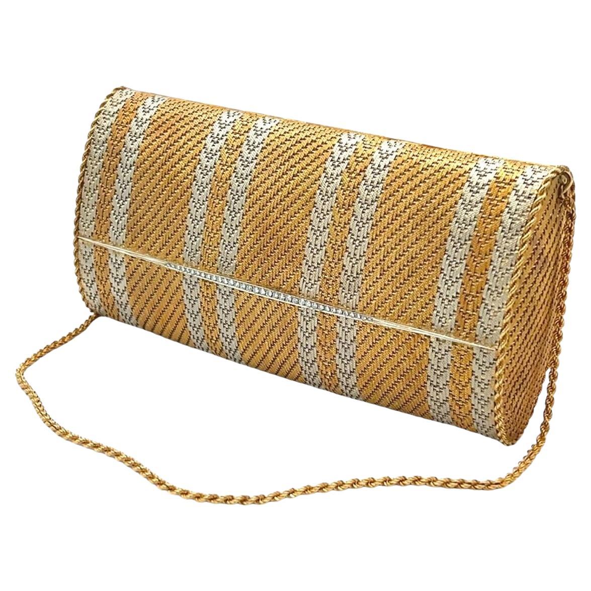 A Gold and Diamond Evening Bag For Sale
