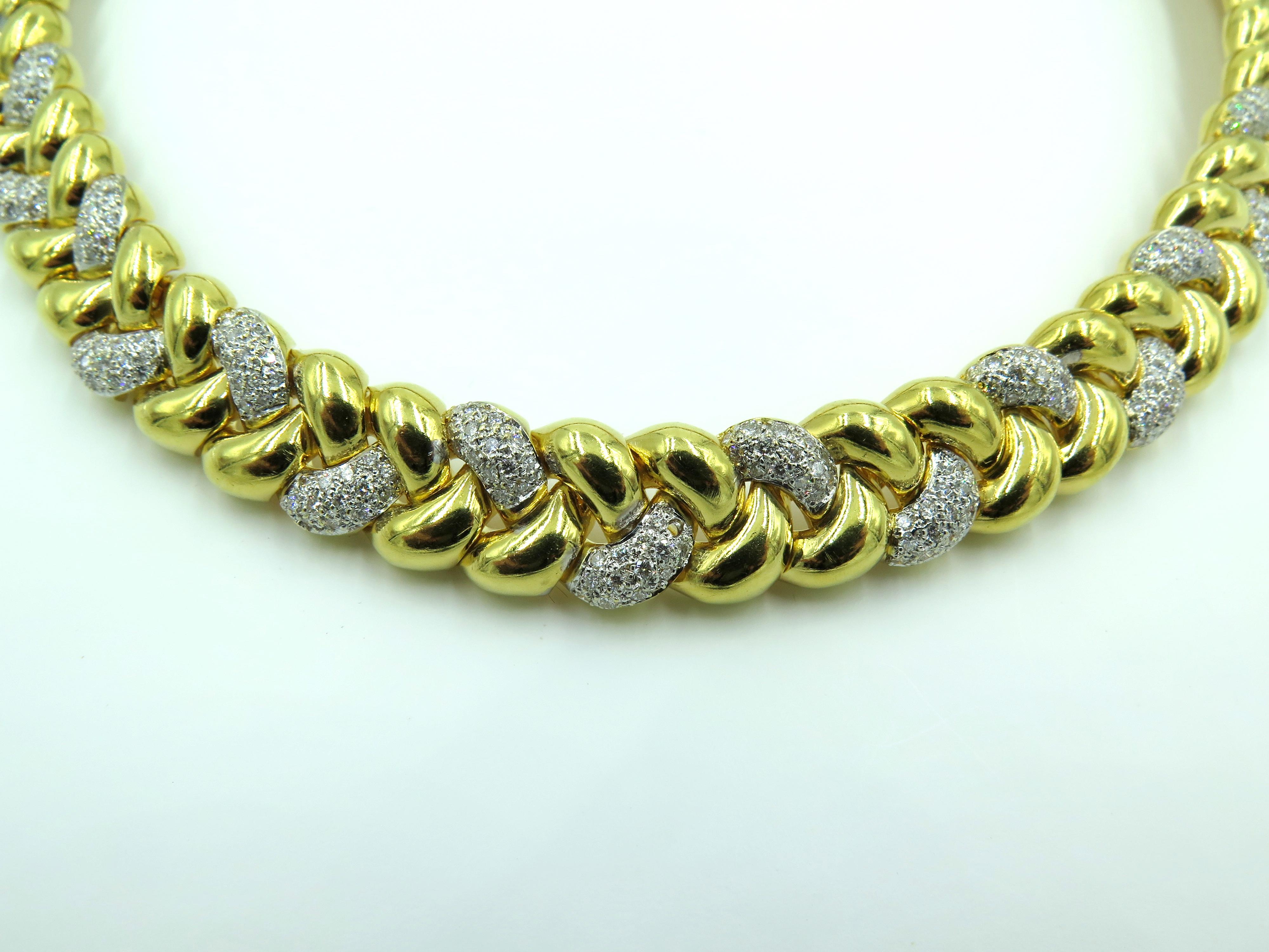 Gold and Diamond Necklace In Excellent Condition In New York, NY