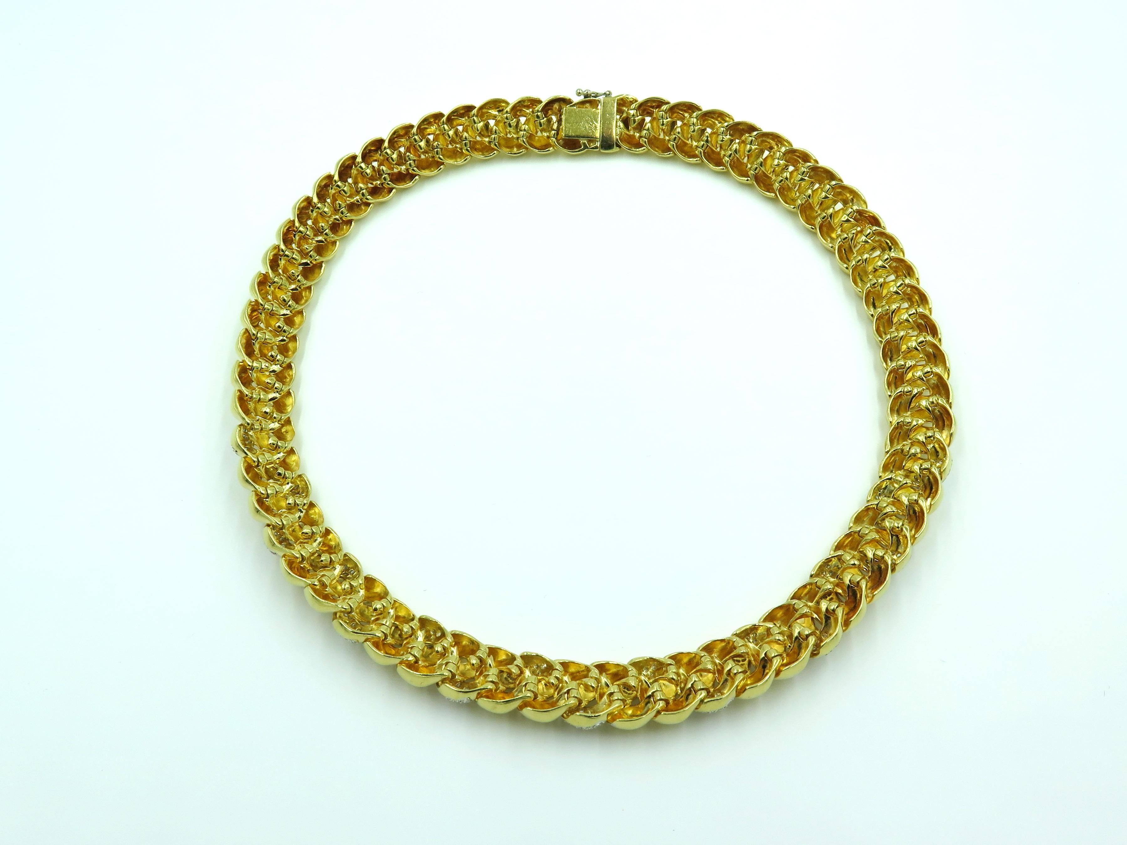 Women's or Men's Gold and Diamond Necklace