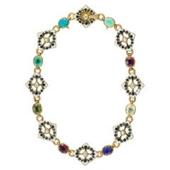 Bracciale con gemme in oro e smalto di Giuliano