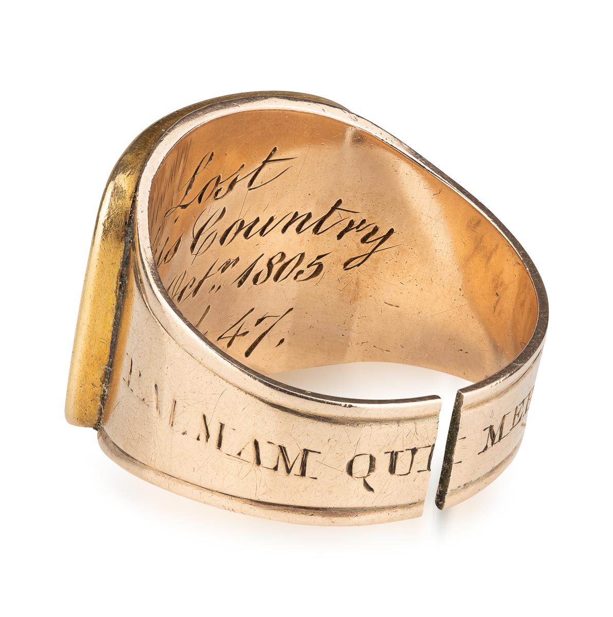 Mourning-Ring aus Gold und Emaille für Lord Nelson von John Salter, England, 1806 im Zustand „Gut“ im Angebot in Royal Tunbridge Wells, Kent
