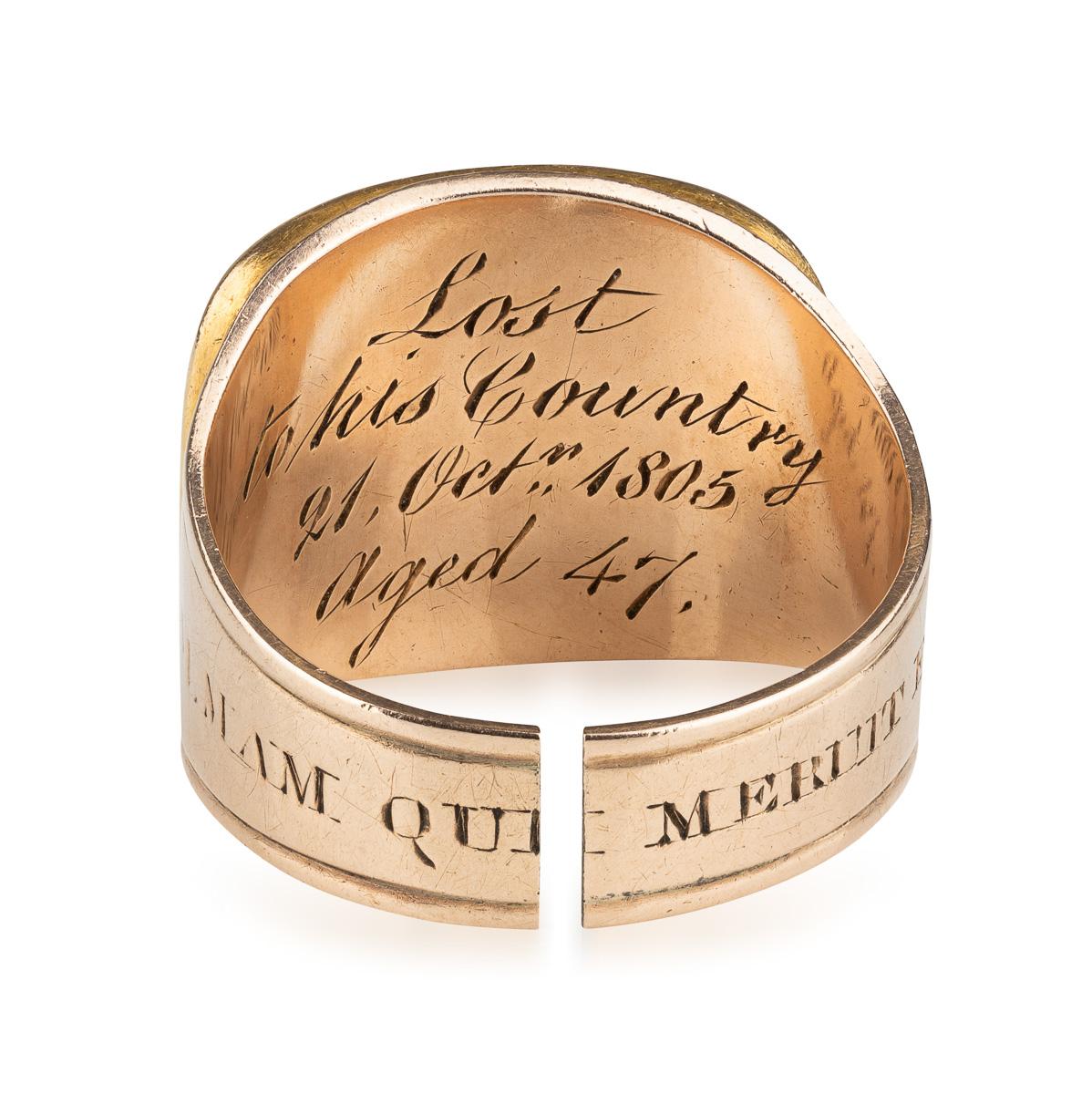 Mourning-Ring aus Gold und Emaille für Lord Nelson von John Salter, England, 1806 (19. Jahrhundert) im Angebot