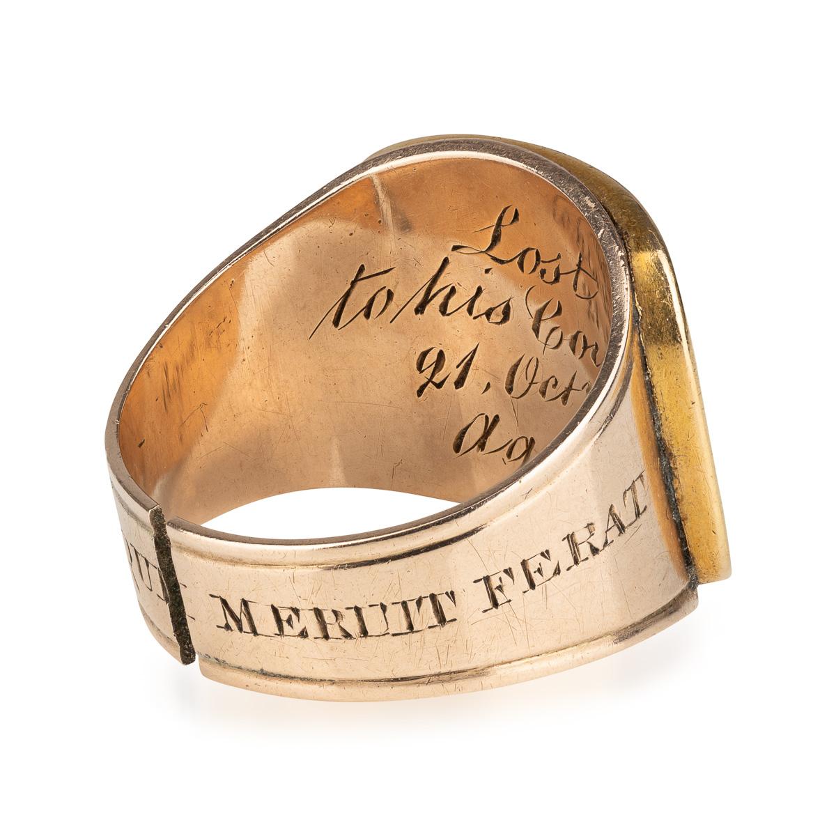 Mourning-Ring aus Gold und Emaille für Lord Nelson von John Salter, England, 1806 im Angebot 1