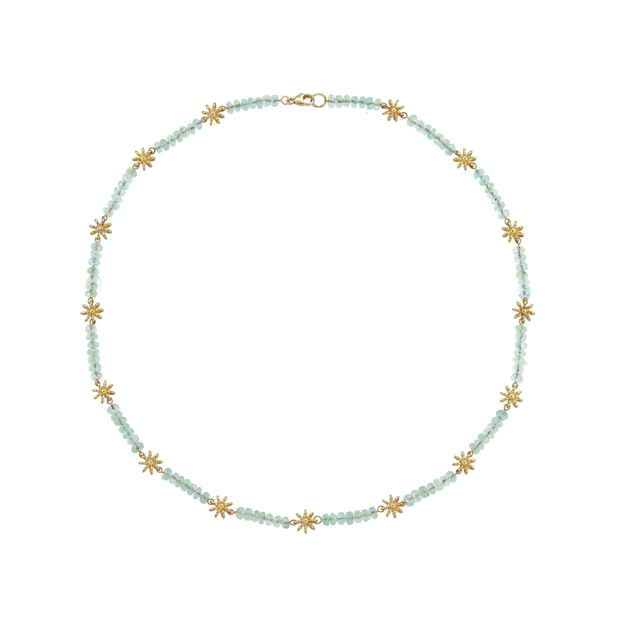 Halskette aus Gold und grünem Beryll von Lucie Heskett-Brem (Moderne) im Angebot