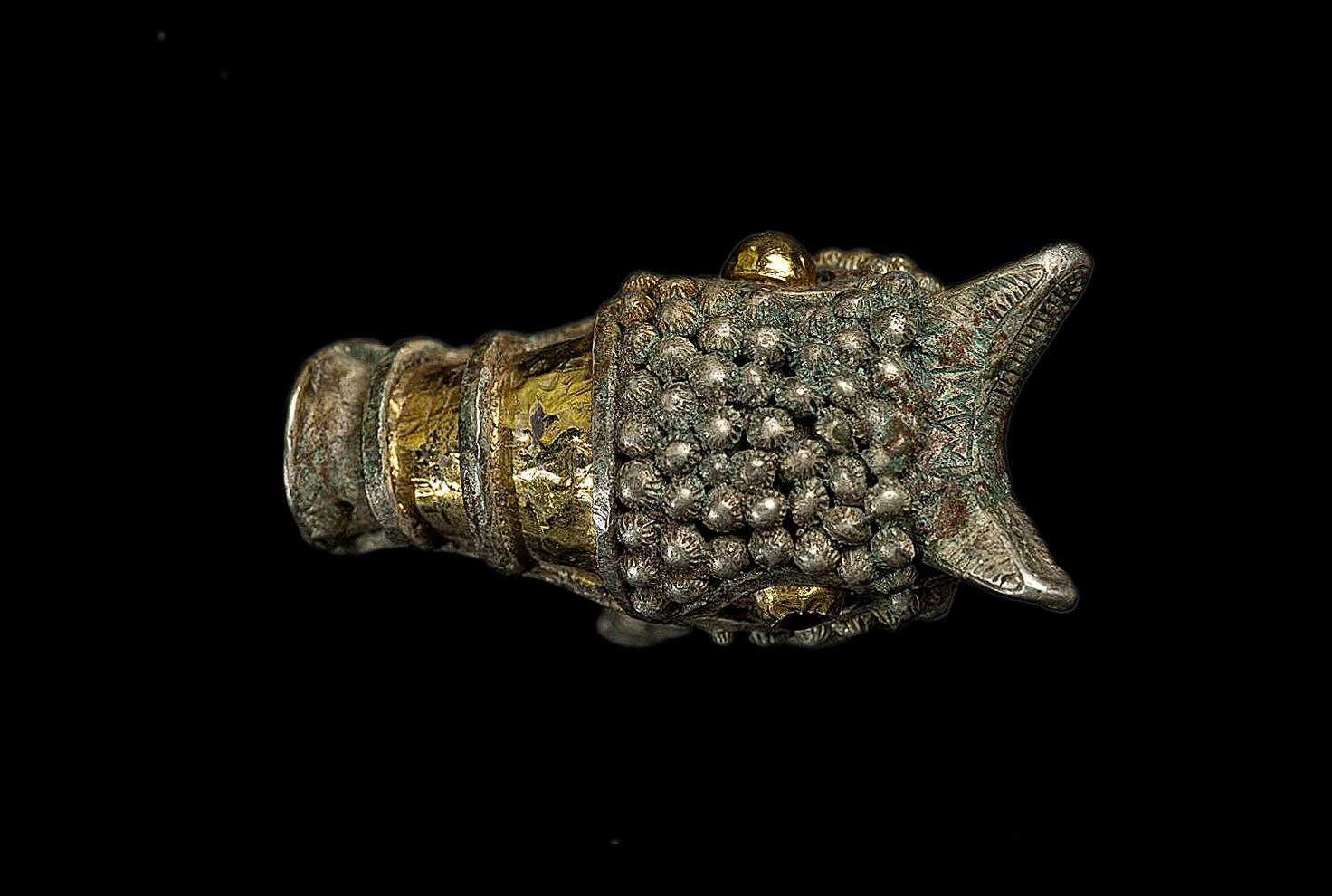 18th Century and Earlier Gold and Silver Viking Figure of Boar, 9th-10th Century