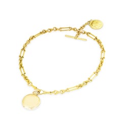 A Gold Antique Fetter and Rope link Watch Chain C1920