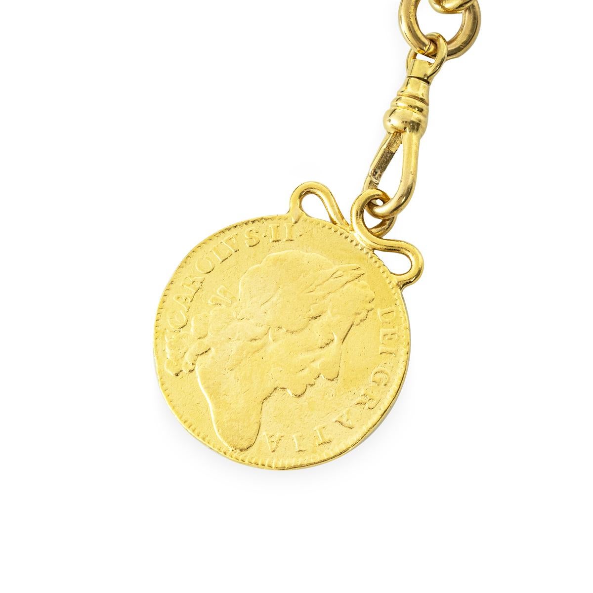 Women's or Men's A Gold Antique Fetter and Rope link Watch Chain C1920 For Sale