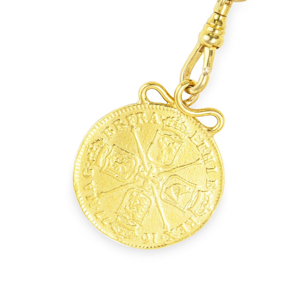 A Gold Antique Fetter and Rope link Watch Chain C1920 For Sale 1