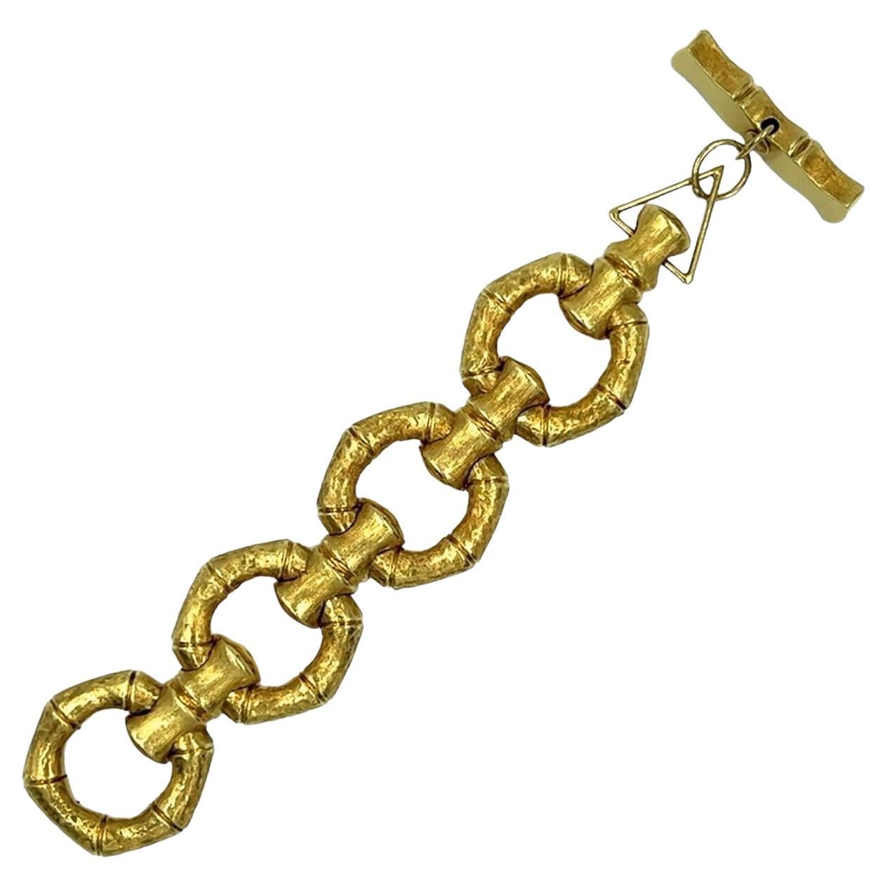 Gold Bamboo Link Bracelet