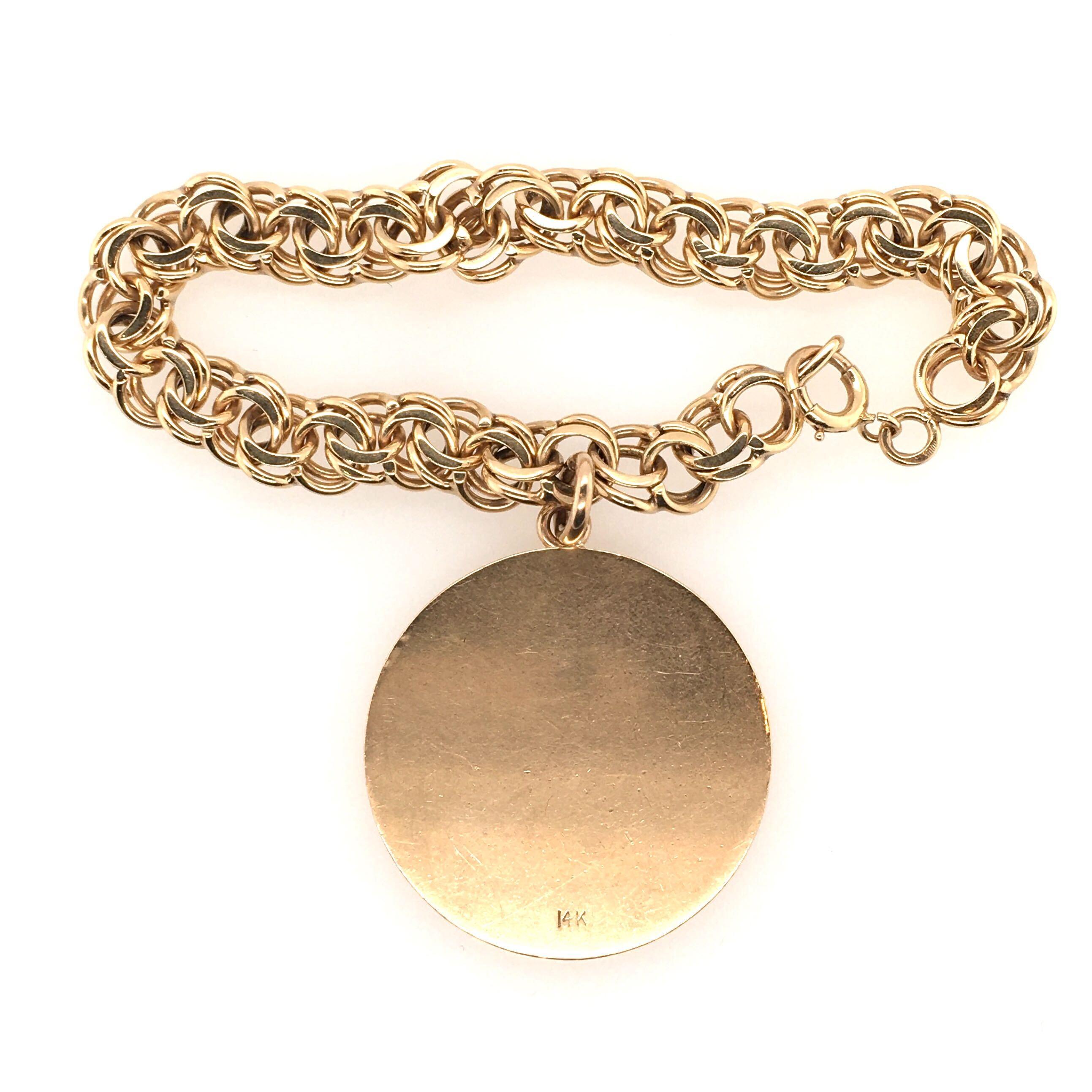 Women's or Men's Gold Charm Bracelet